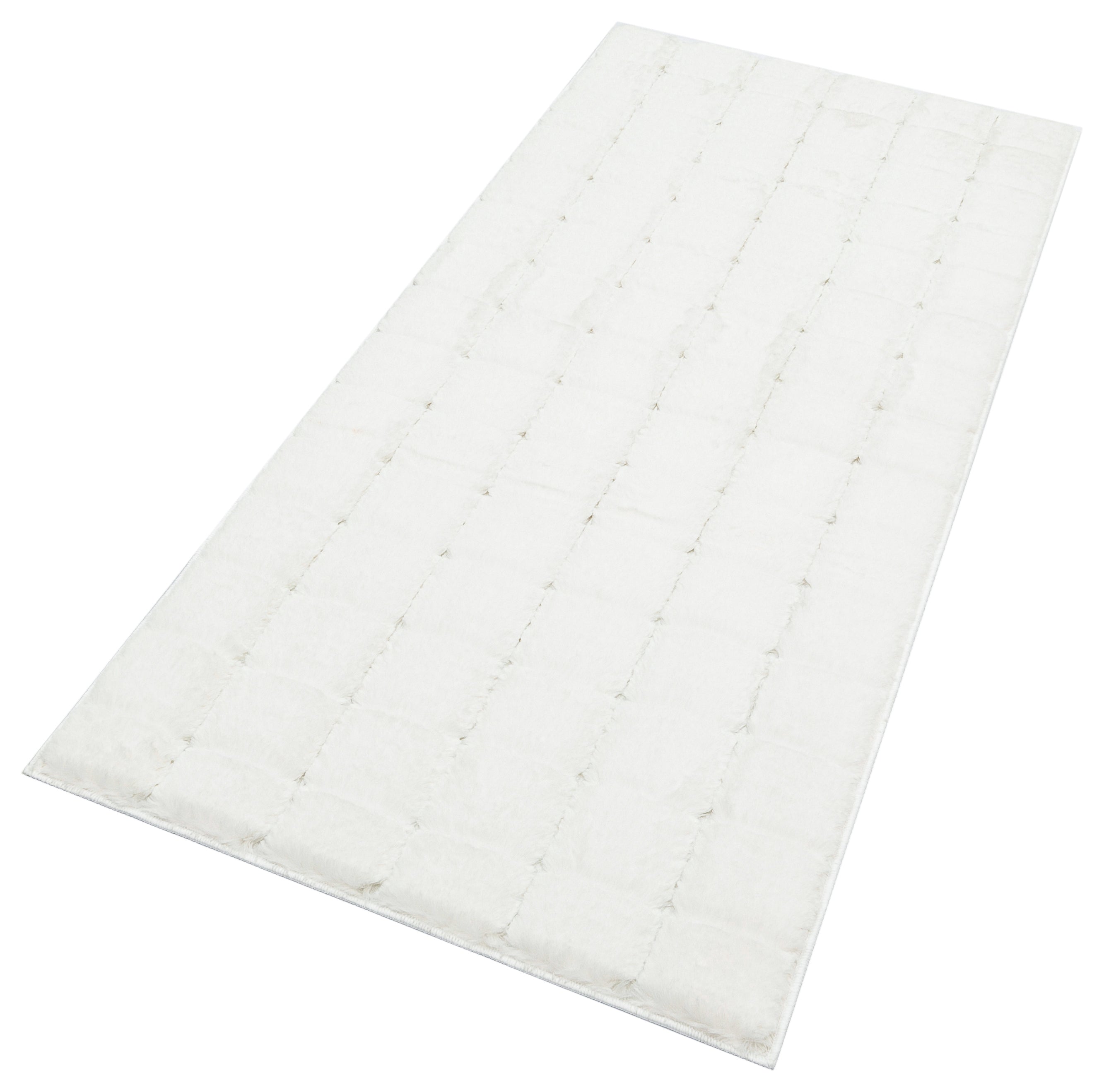 TAVŞAN SAMUR BEYAZ - KAYMAZ TABAN PUFFY SHAGGY YATAK ODASI HALISI