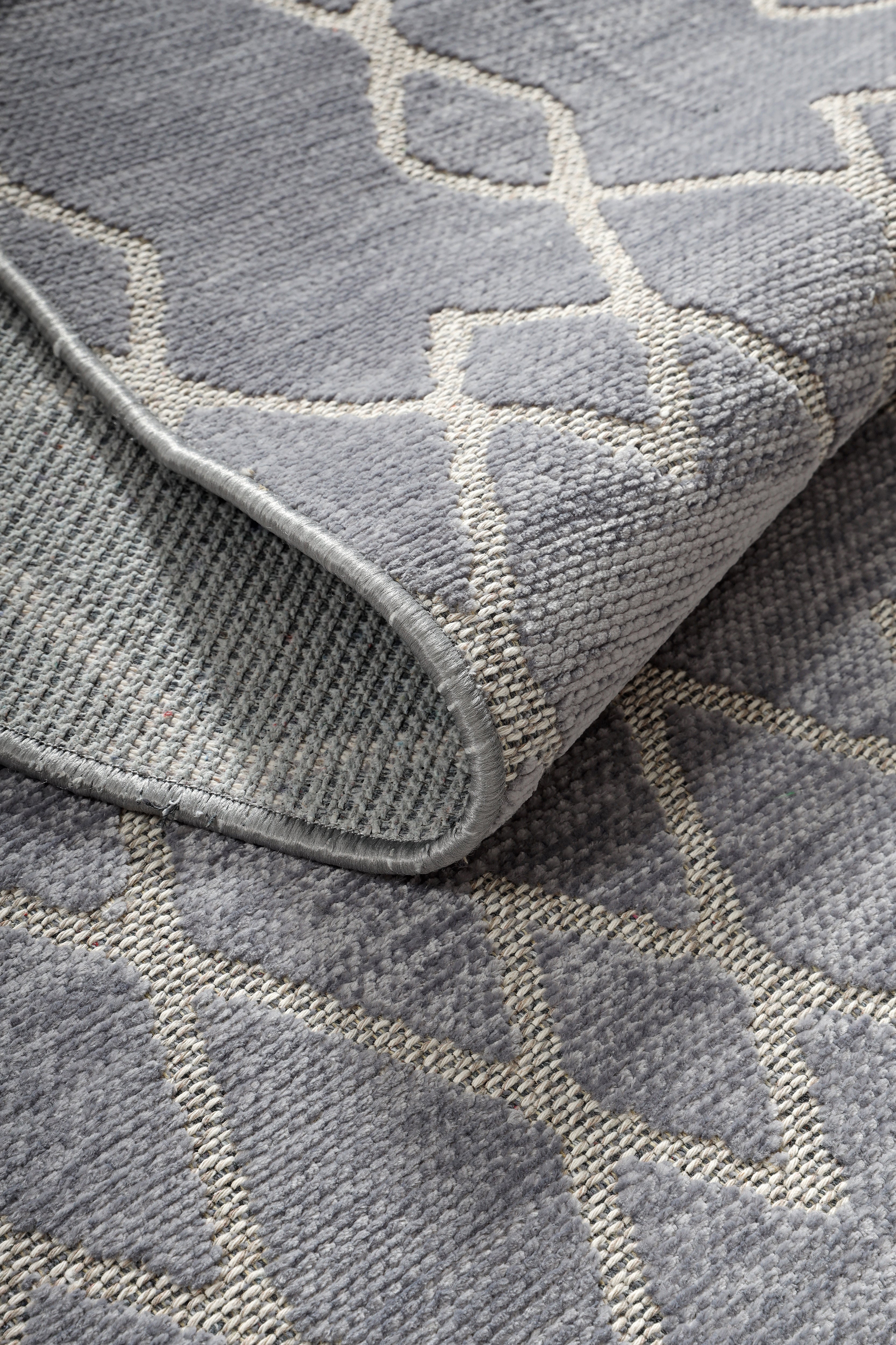 ŞÖNİL MODERN - GRİ Kaymaz Taban İskandinav Desenli Salon Koridor Mutfak Şönil Kilim Dokuma Halı
