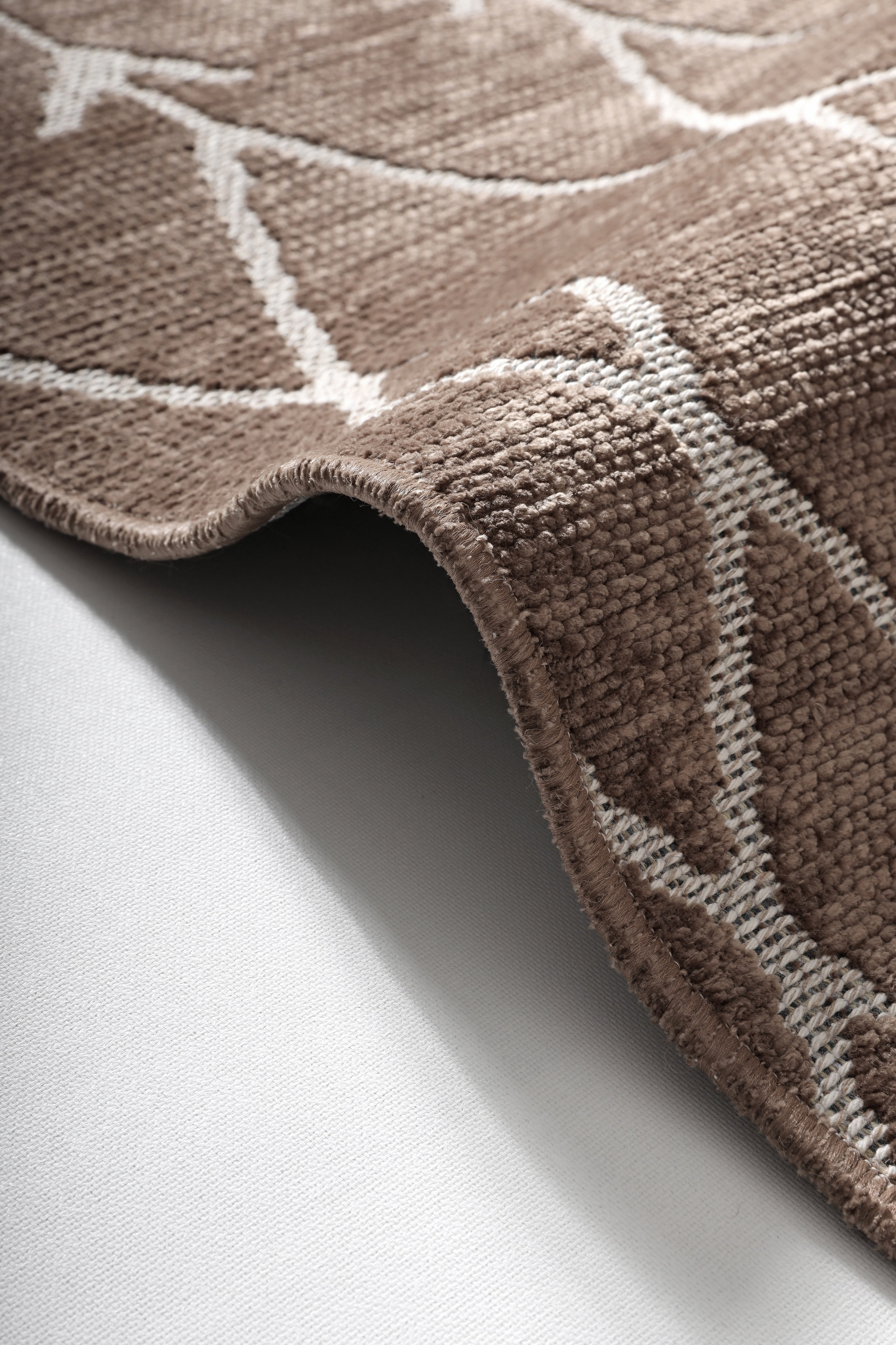ŞÖNİL MODERN - KAHVE Kaymaz Taban İskandinav Desenli Salon Koridor Mutfak Şönil Kilim Dokuma Halı