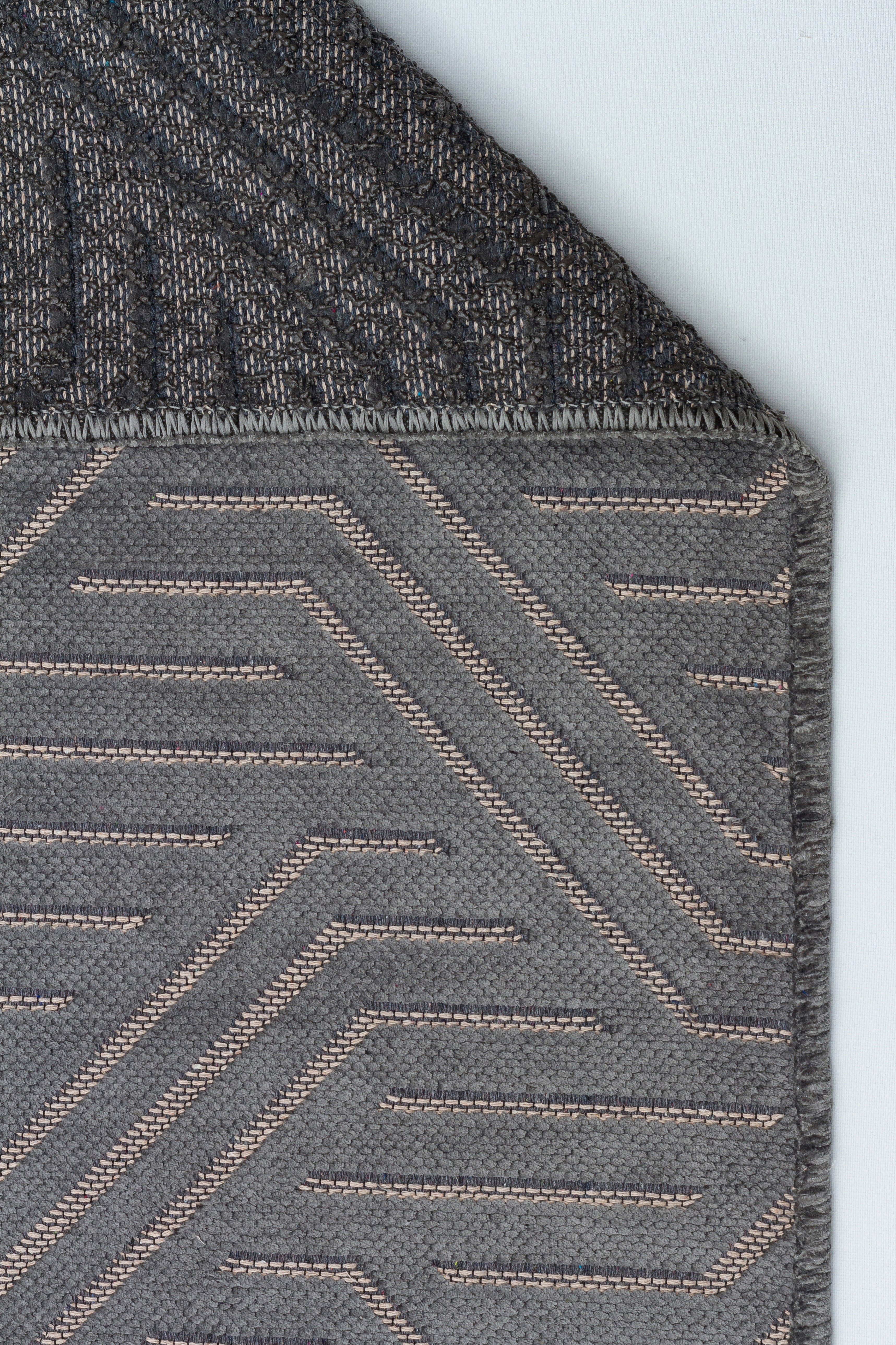 ŞÖNİL PERLA - ANTRASİT Kaymaz Taban Salon Şönil Kilim Dokuma Halı