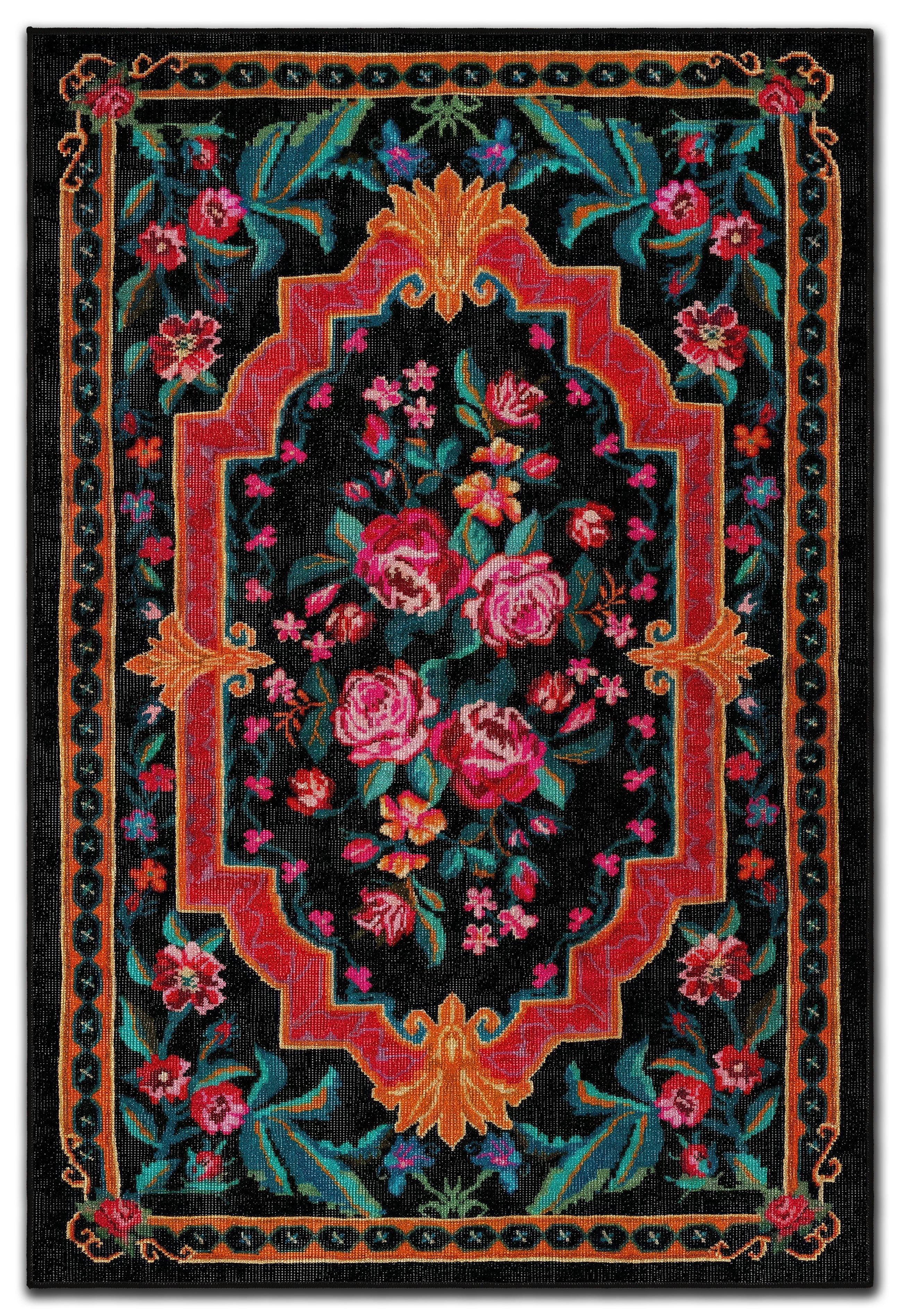 Arte DS063 Çiçek Desenli Klasik Desenli Dekoratif Dokuma Halı