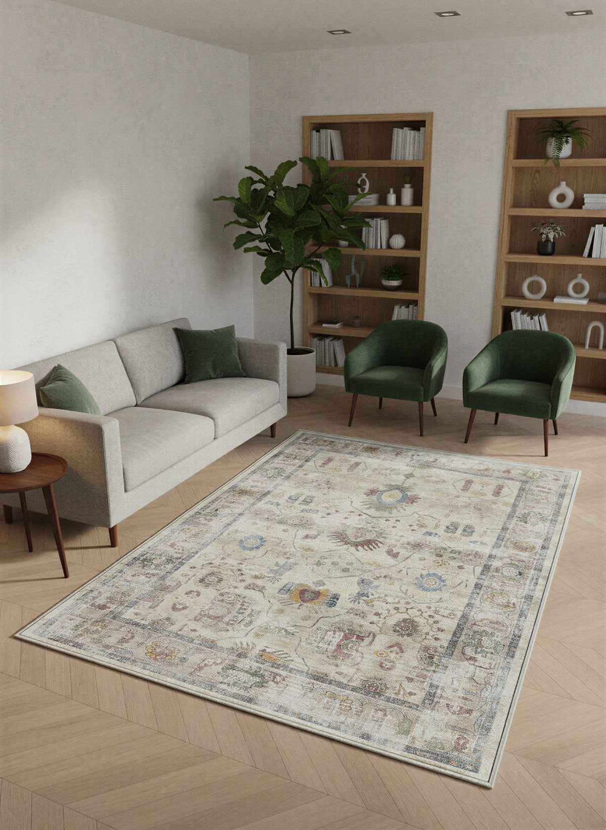 Arte VN011 Vintage Klasik Desenli Dekoratif Şönil Halı