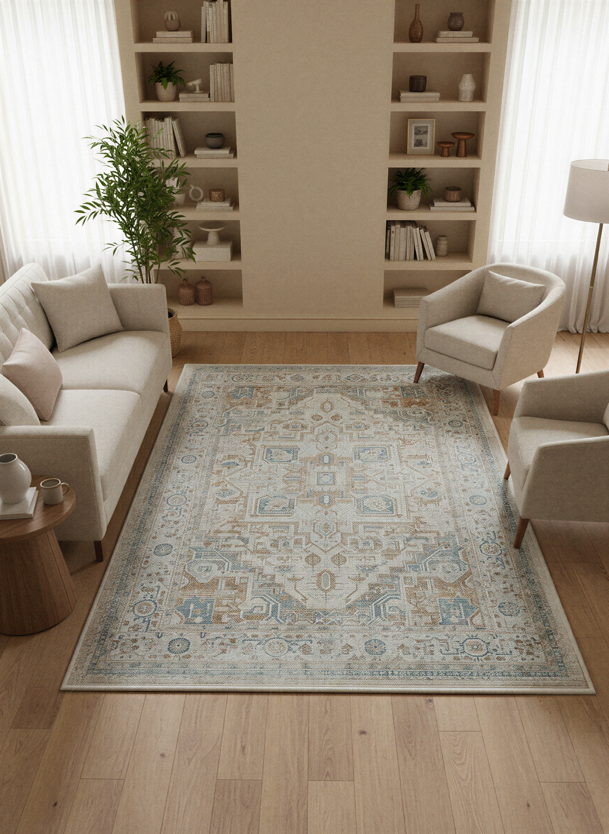 Arte VN026 Vintage Klasik Desenli Dekoratif Şönil Halı