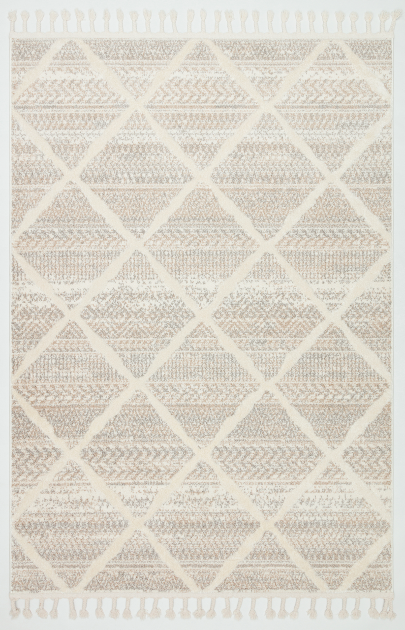 PALERMO A-10692 KREM Kabartmalı Modern Desenli Salon Halısı