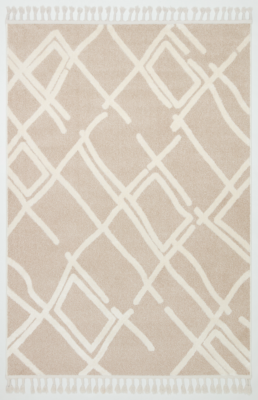 PALERMO A-11891 BEJ Kabartmalı Modern Desenli Salon Halısı