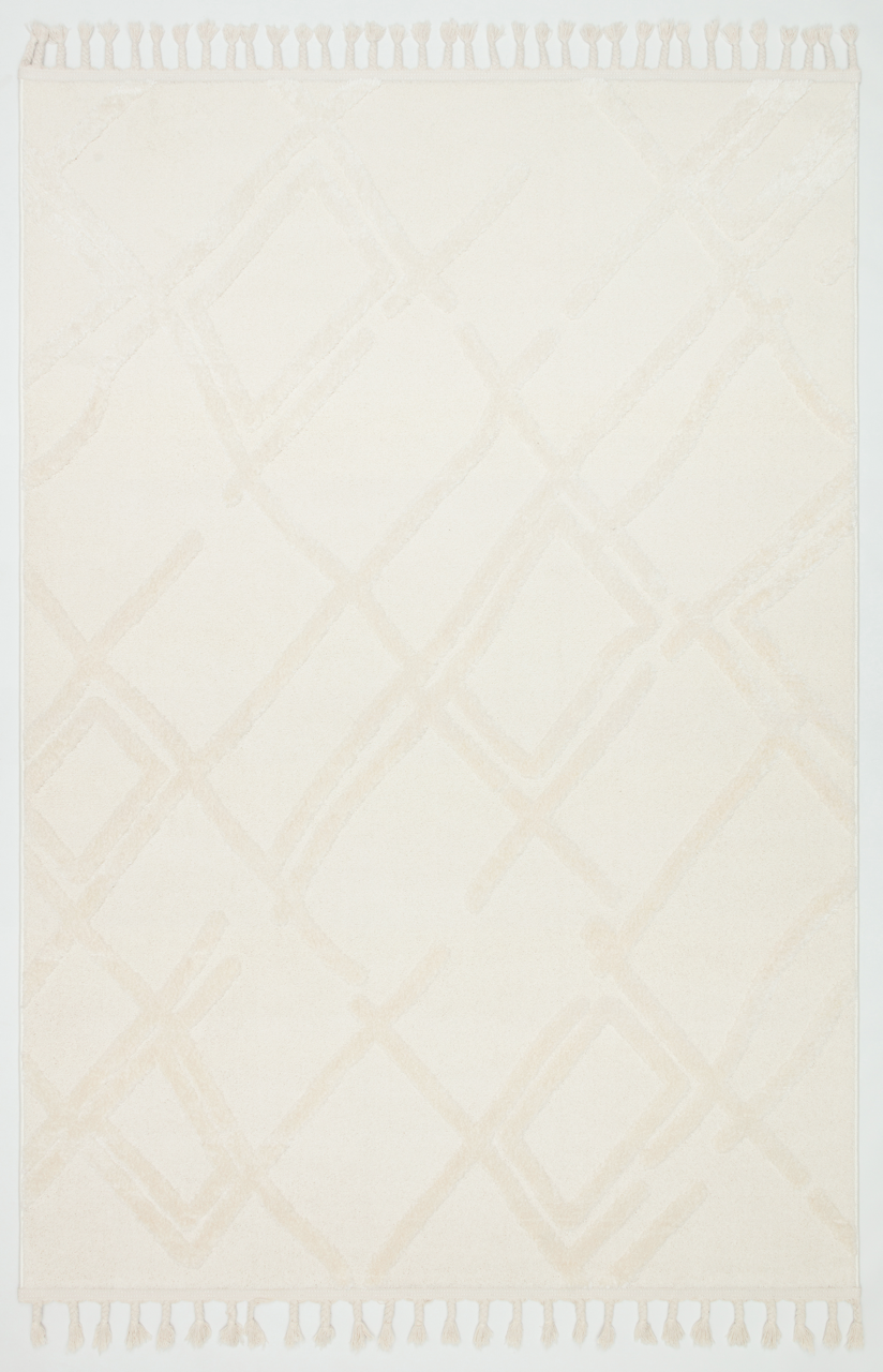 PALERMO A-11891 KREM Kabartmalı Modern Desenli Salon Halısı