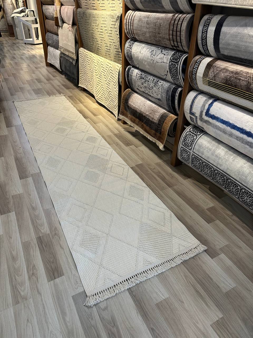 PALMAS 5020-G KREM Yumuşak Bukle (Loop) Kabartmalı Dokuma Salon Halısı-KP