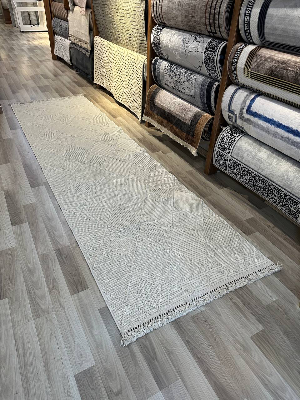 PALMAS 5020-G KREM Yumuşak Bukle (Loop) Kabartmalı Dokuma Salon Halısı-KP