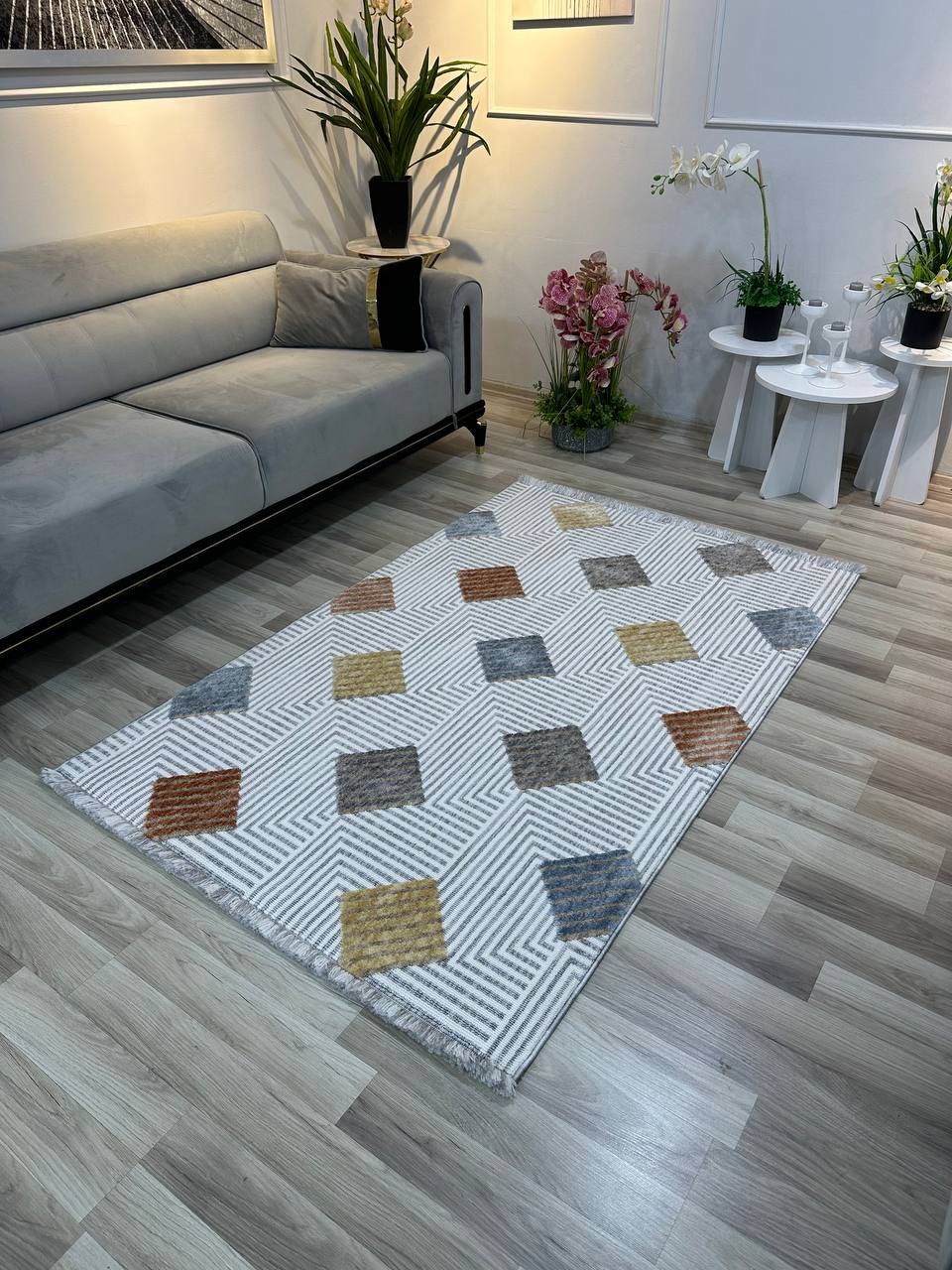 PALERMO KP-139 Kabartmalı Modern Desenli Salon Halısı-KP