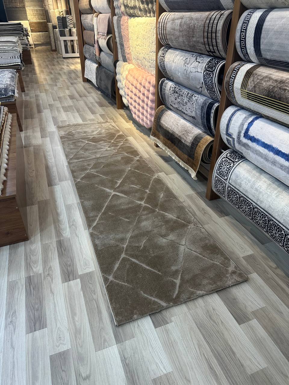 VERONA 11-T VİZON Yumuşak Sık Pamuk Dokuma Taban Salon Halısı-KP
