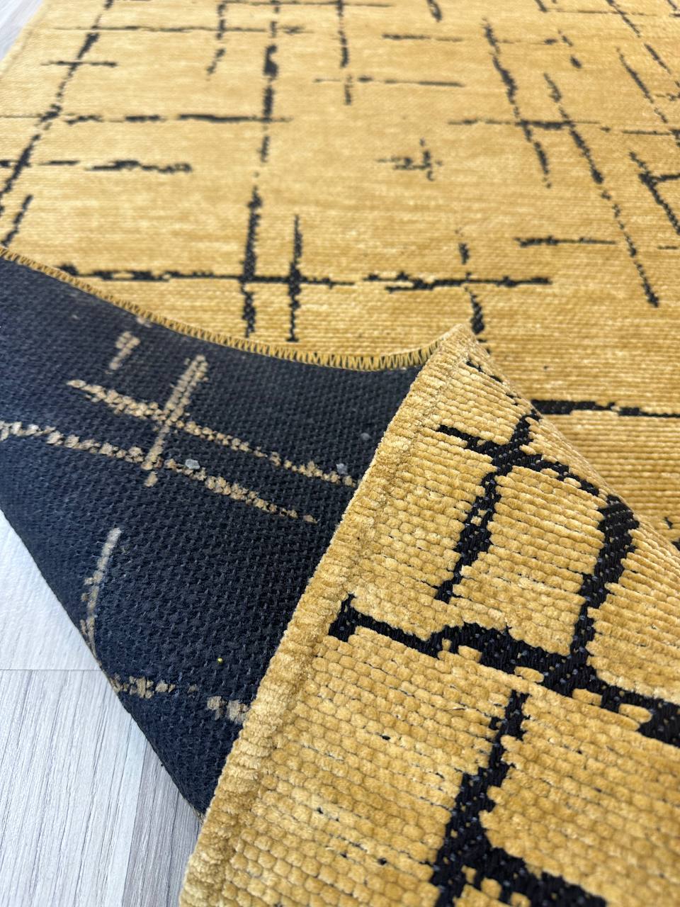 ŞÖNİL HÜNKAR KAHVE Kaymaz Taban İskandinav Desenli Salon Koridor Mutfak Şönil Kilim Dokuma Halı-KP
