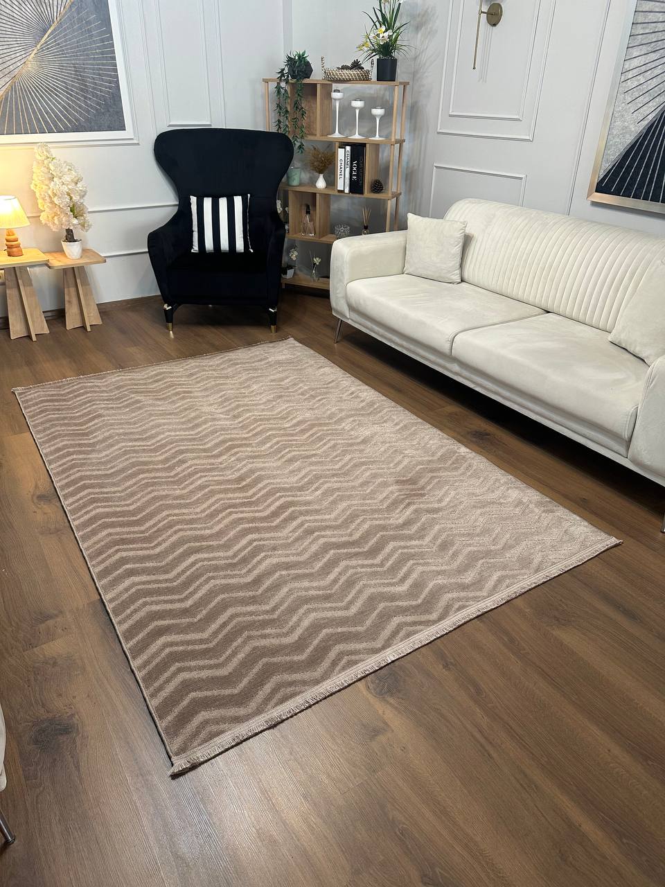 ŞÖNİL VADİ VİZON Kaymaz Taban İskandinav Desenli Salon Koridor Mutfak Şönil Kilim Dokuma Halı-KP