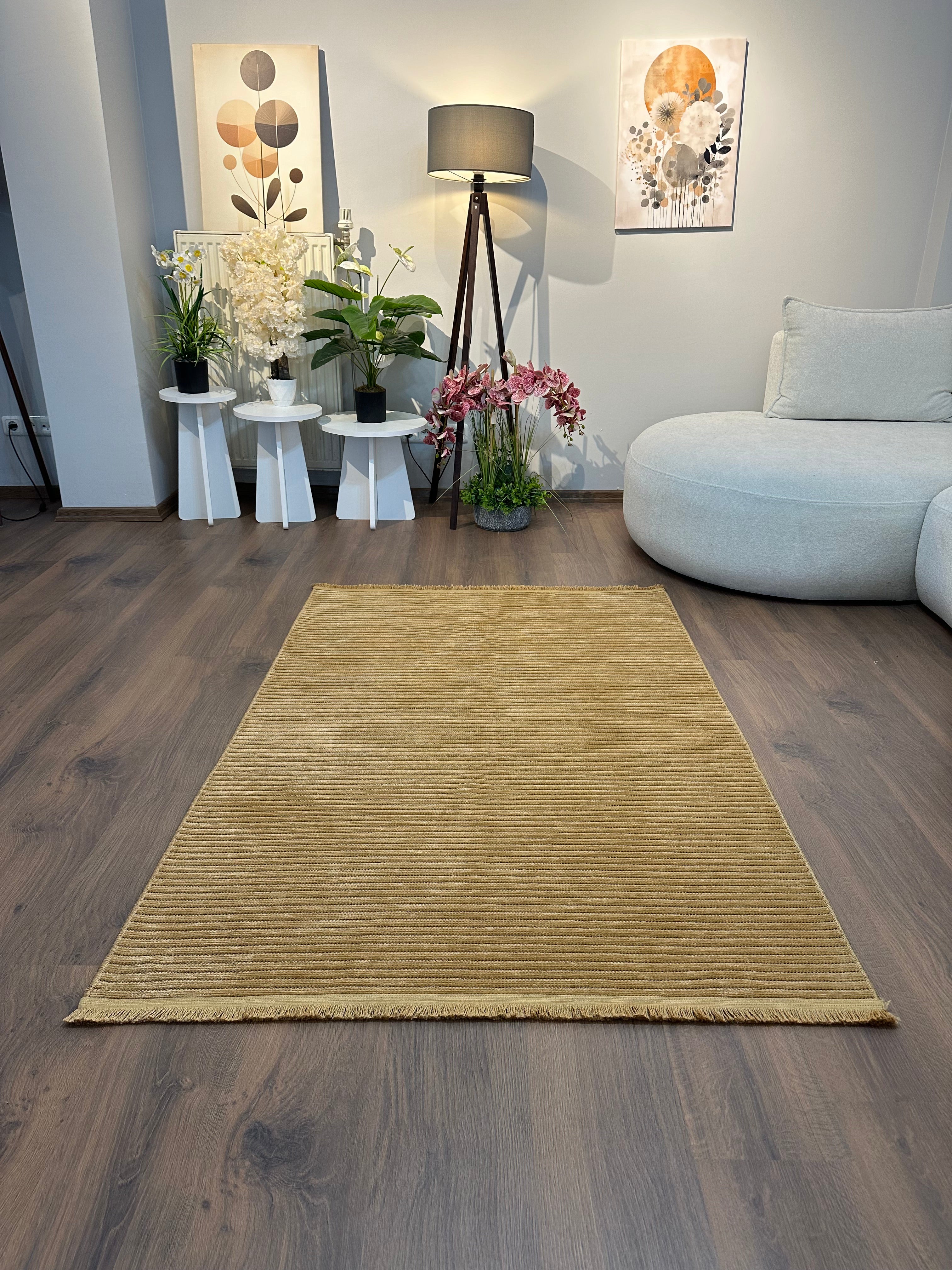 ŞÖNİL LİDYA - KAHVE Kaymaz Taban Salon Koridor Mutfak Şönil Kilim Dokuma Halı