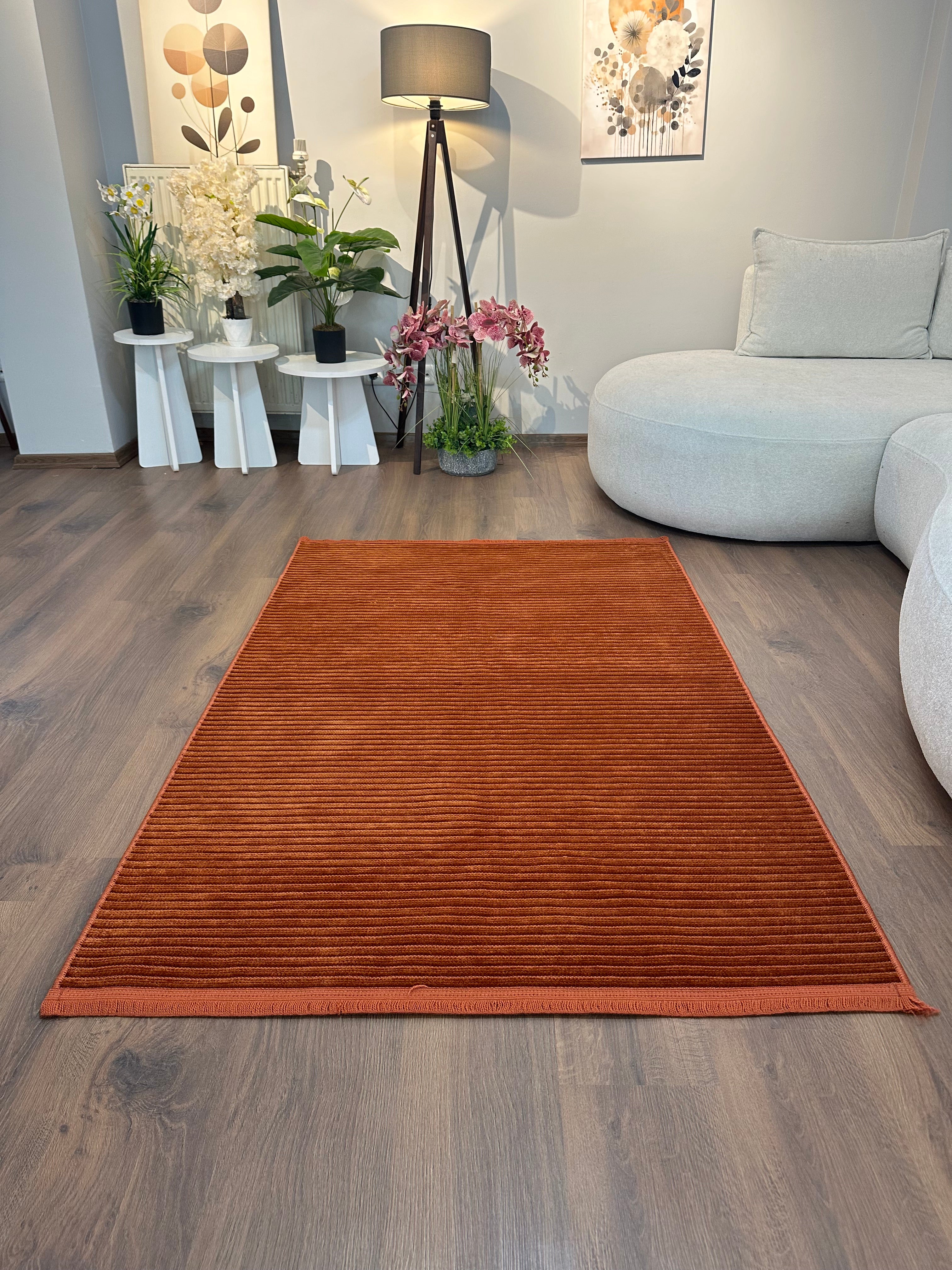 ŞÖNİL LİDYA - KİREMİT Kaymaz Taban Salon Koridor Mutfak Şönil Kilim Dokuma Halı