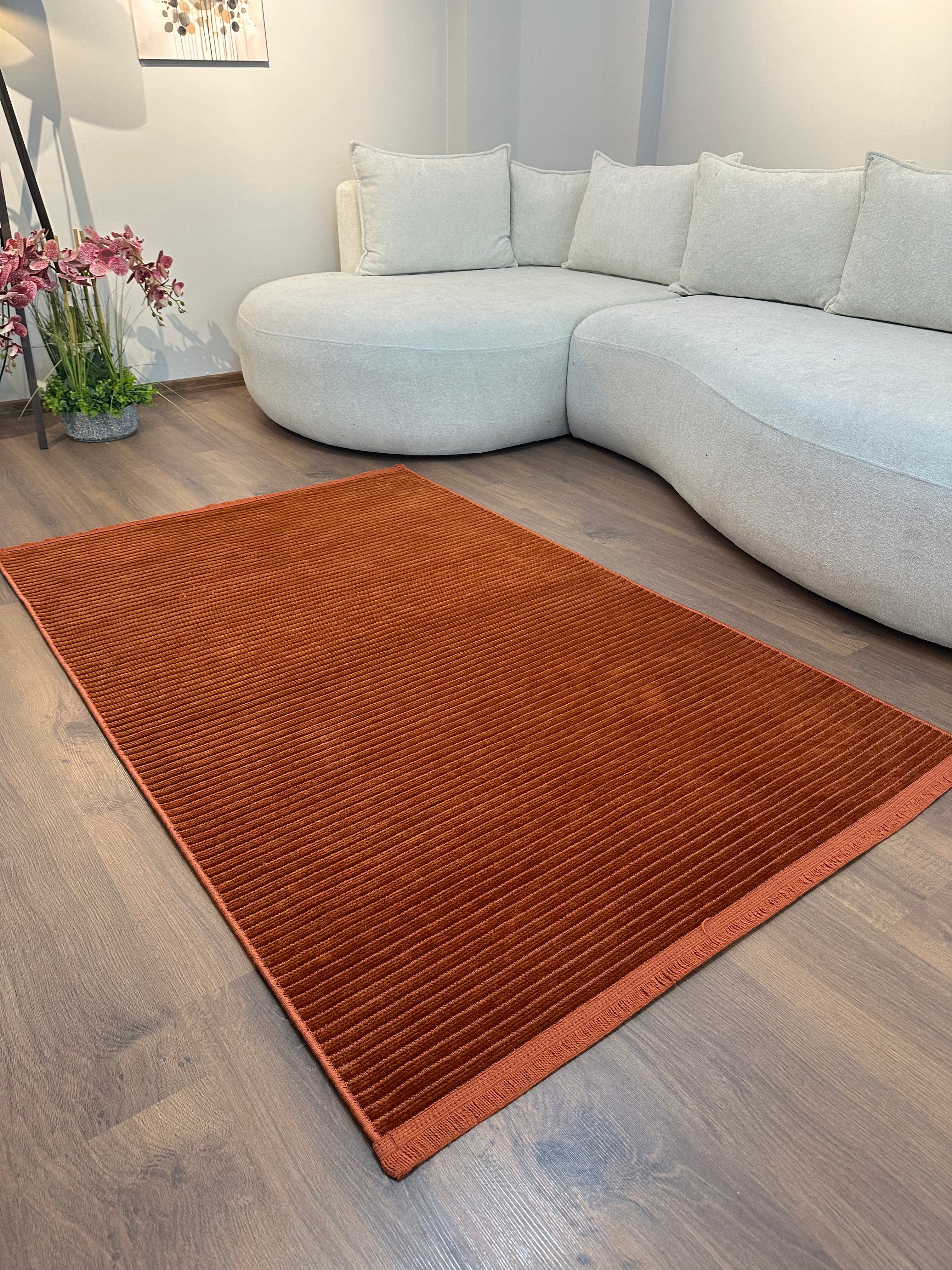 ŞÖNİL LİDYA - KİREMİT Kaymaz Taban Salon Koridor Mutfak Şönil Kilim Dokuma Halı