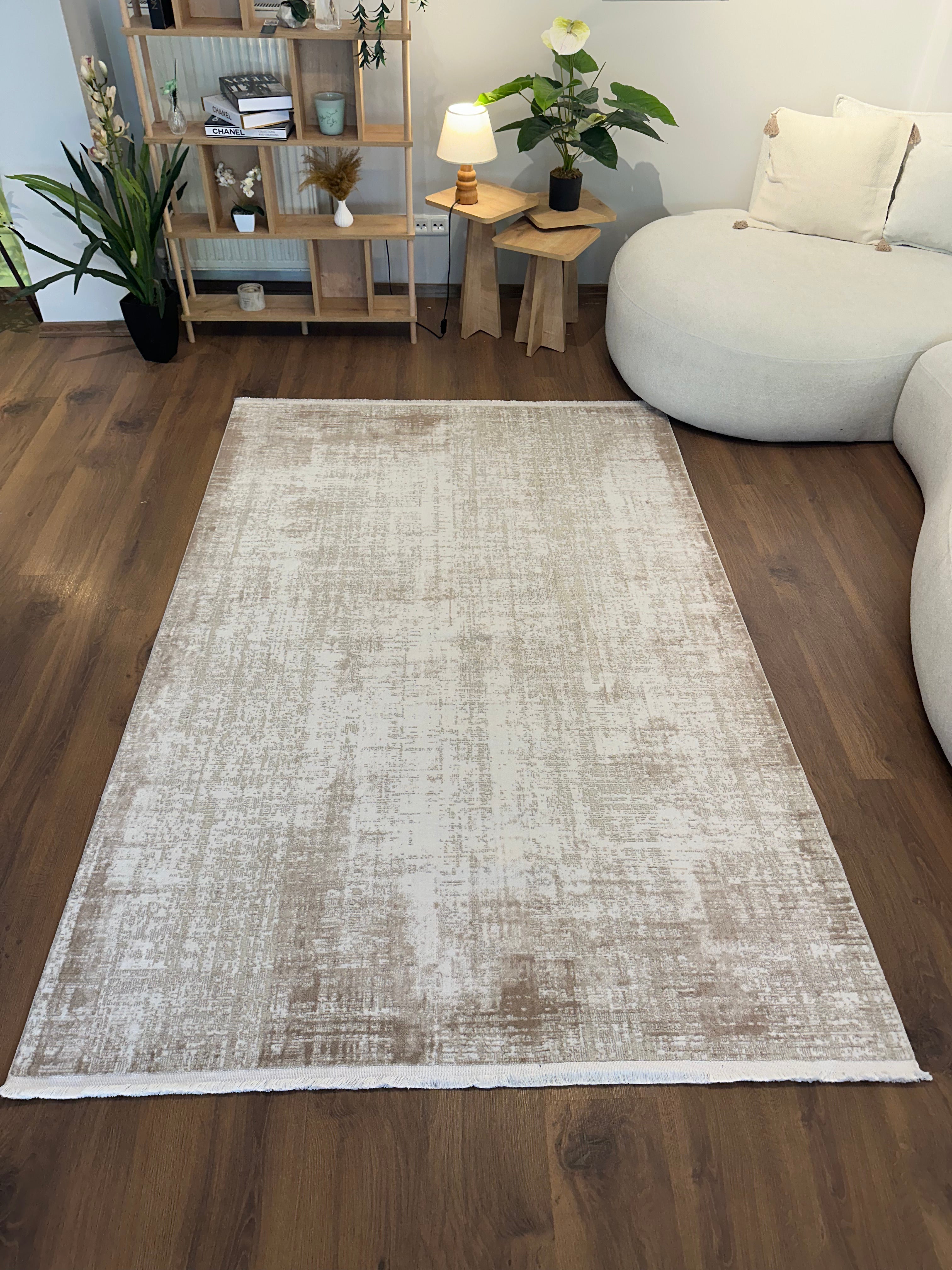 İCON T-MD02–BEJ Modern Yumuşak Salon Koridor Mutfak Makine Dokuma Halısı