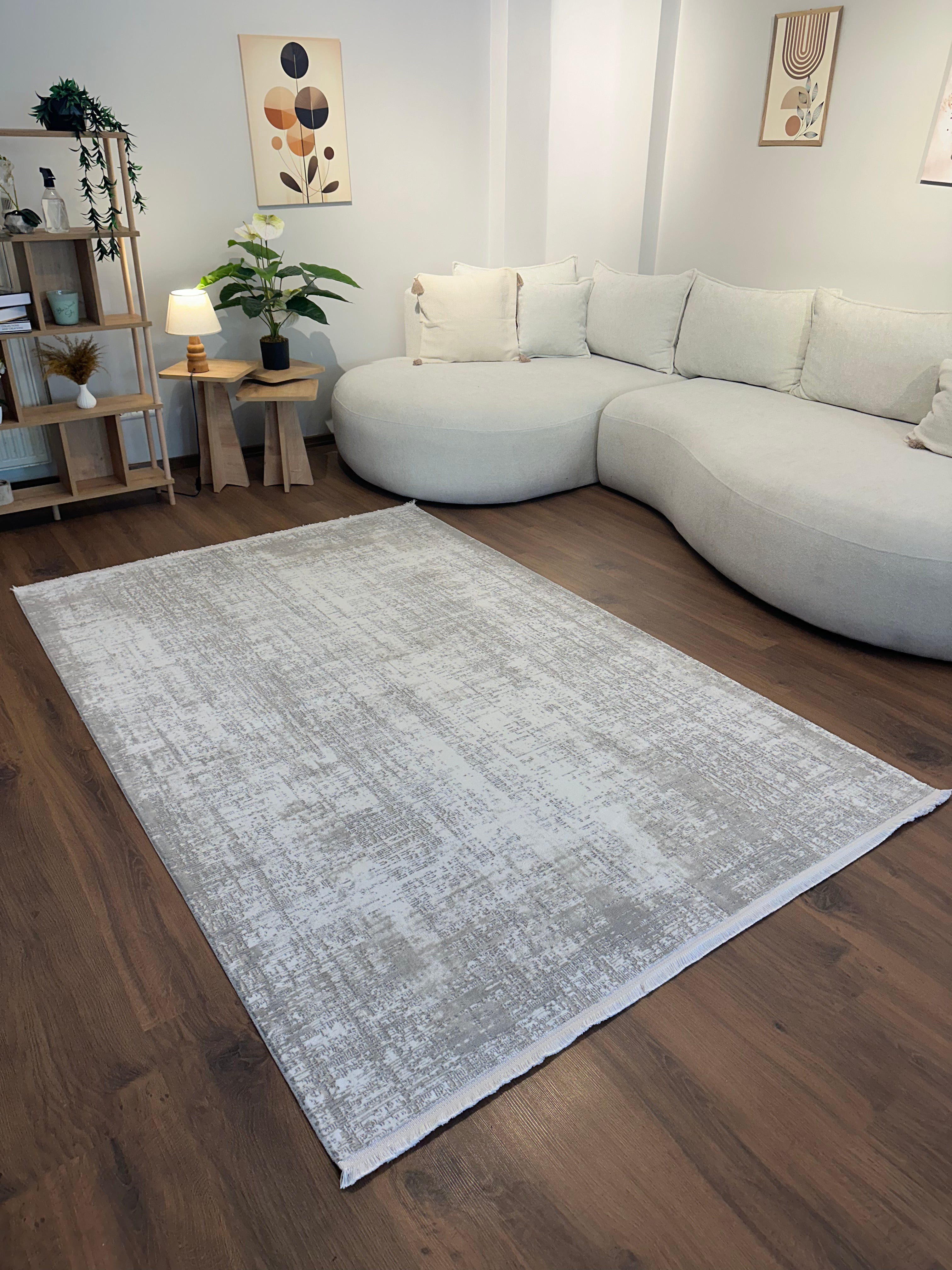 İCON T-MD01–GRİ Modern Yumuşak Salon Koridor Mutfak Makine Dokuma Halısı