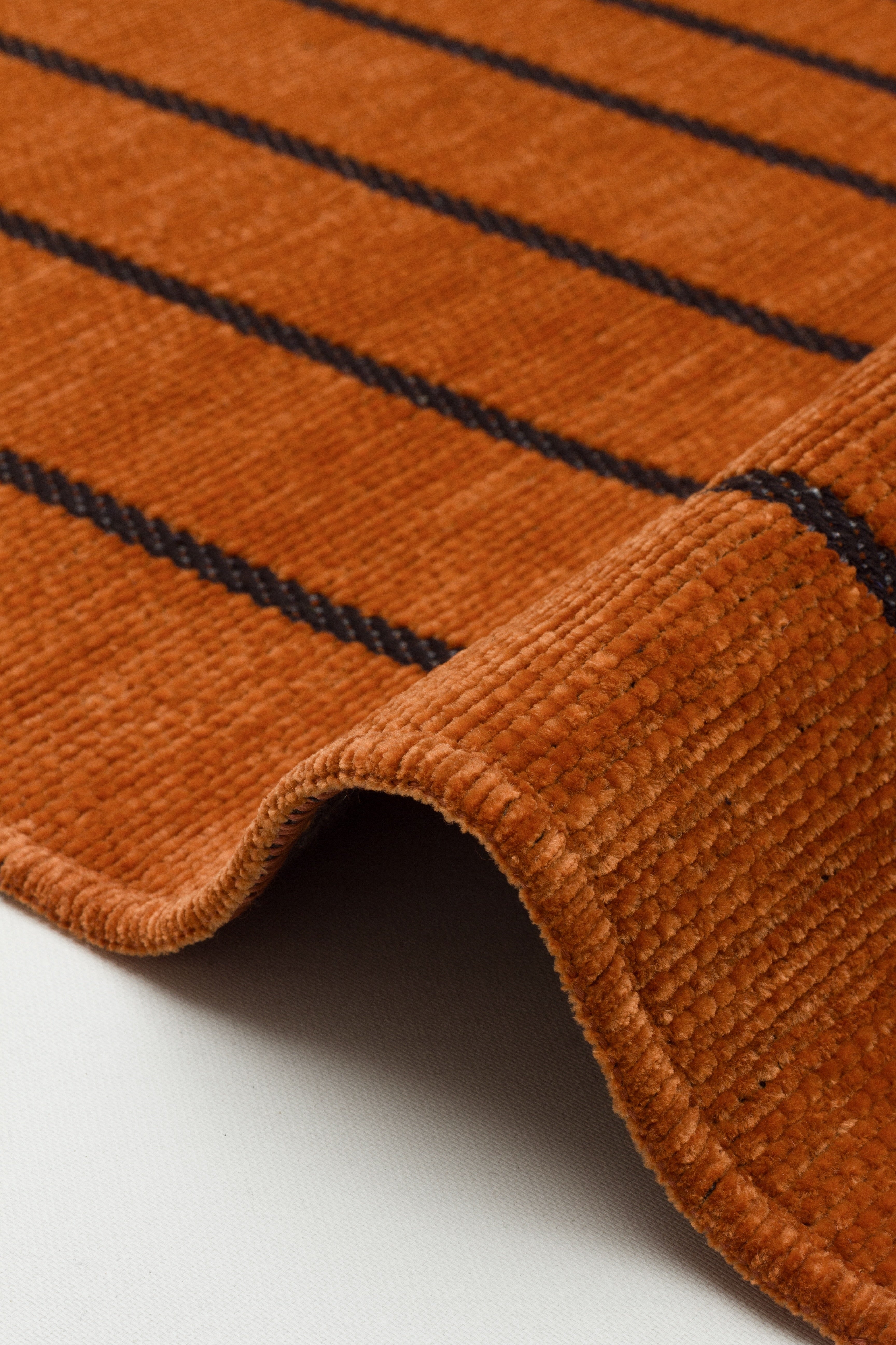 ŞÖNİL LİNE Kaymaz Taban İskandinav Desenli Salon Koridor Mutfak Şönil Kilim Dokuma Halı-KİREMİT