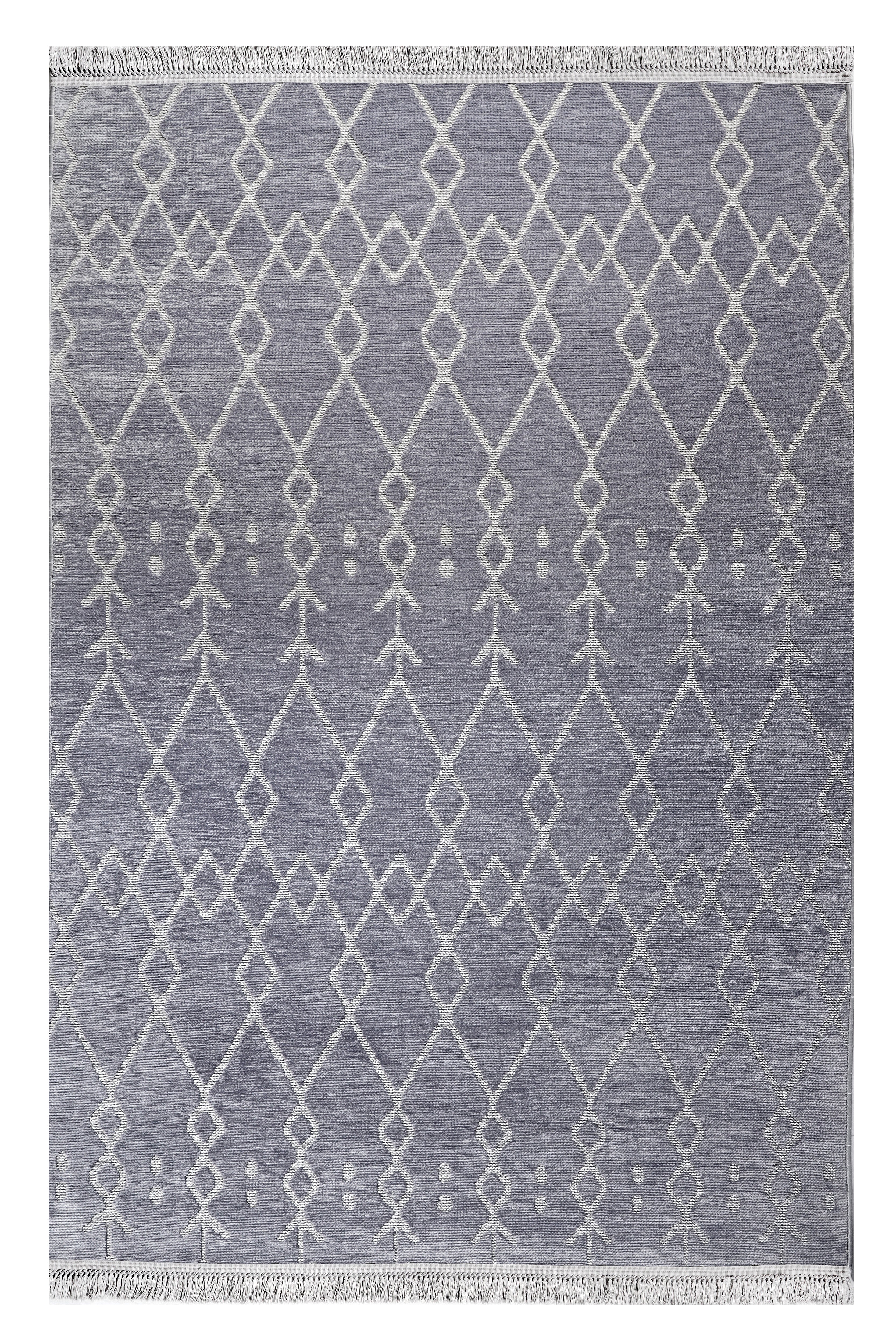 ŞÖNİL MODERN - GRİ Kaymaz Taban İskandinav Desenli Salon Koridor Mutfak Şönil Kilim Dokuma Halı
