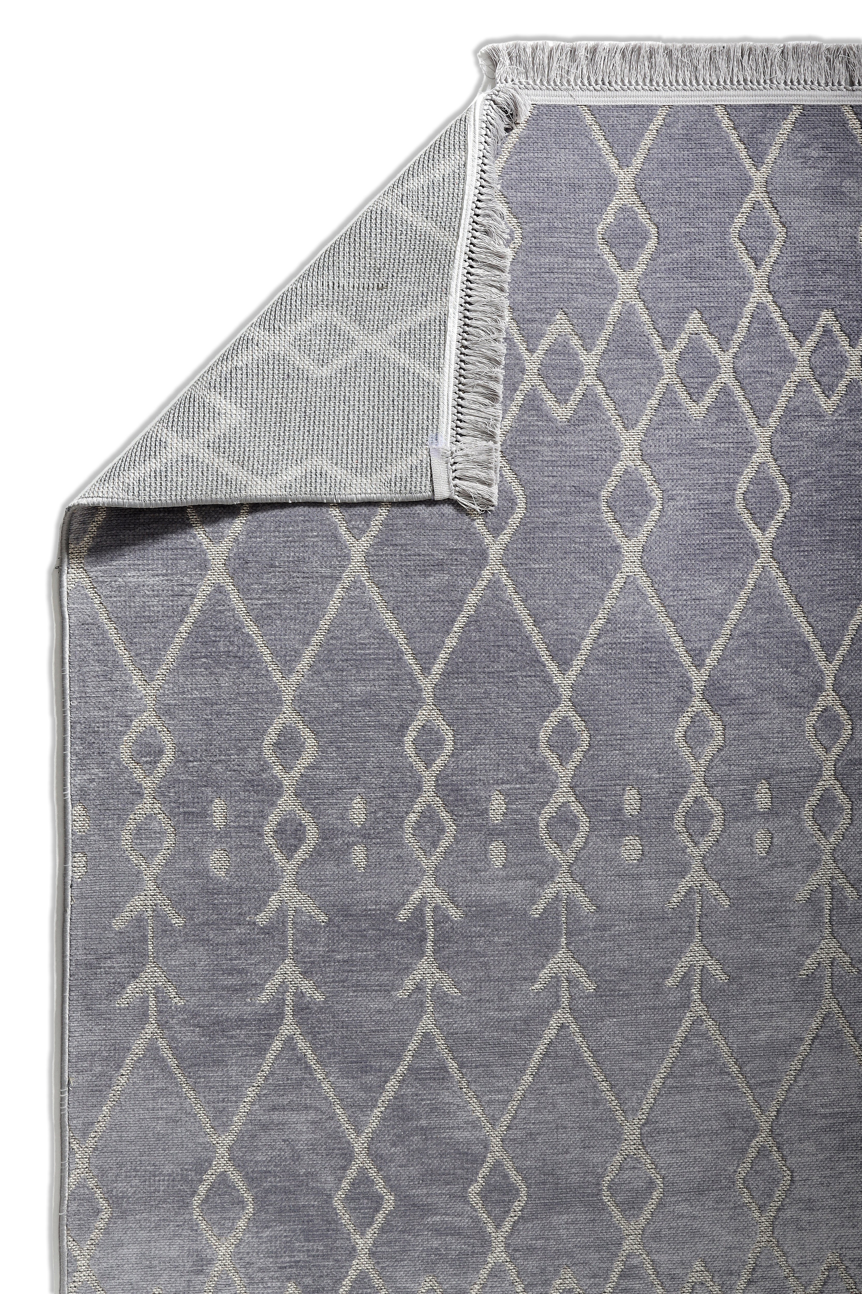 ŞÖNİL MODERN - GRİ Kaymaz Taban İskandinav Desenli Salon Koridor Mutfak Şönil Kilim Dokuma Halı