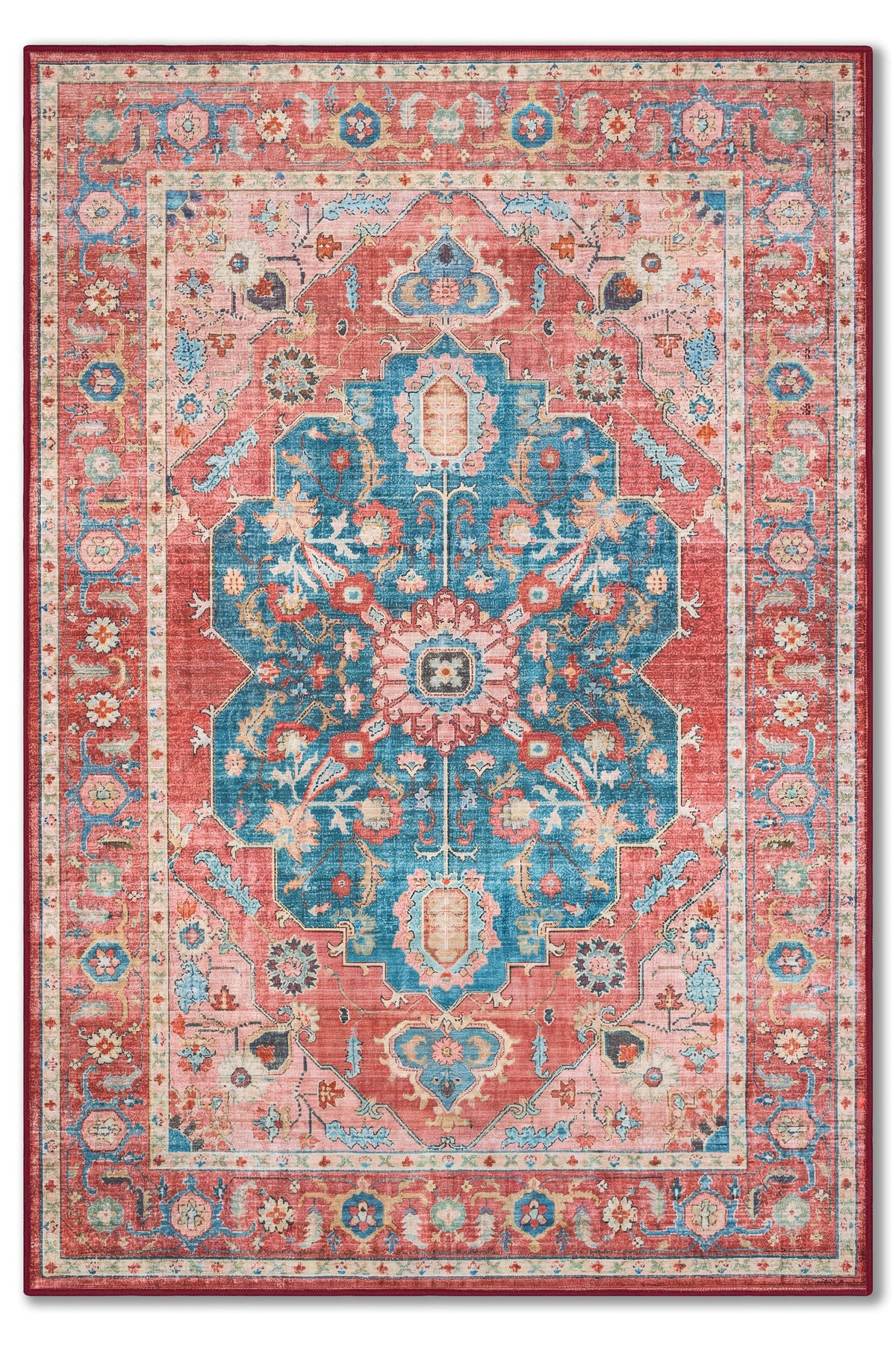 yıkanabilir kaymaz taban şönil dokuma halı 80x150 kirmizi; mavi; renkli
