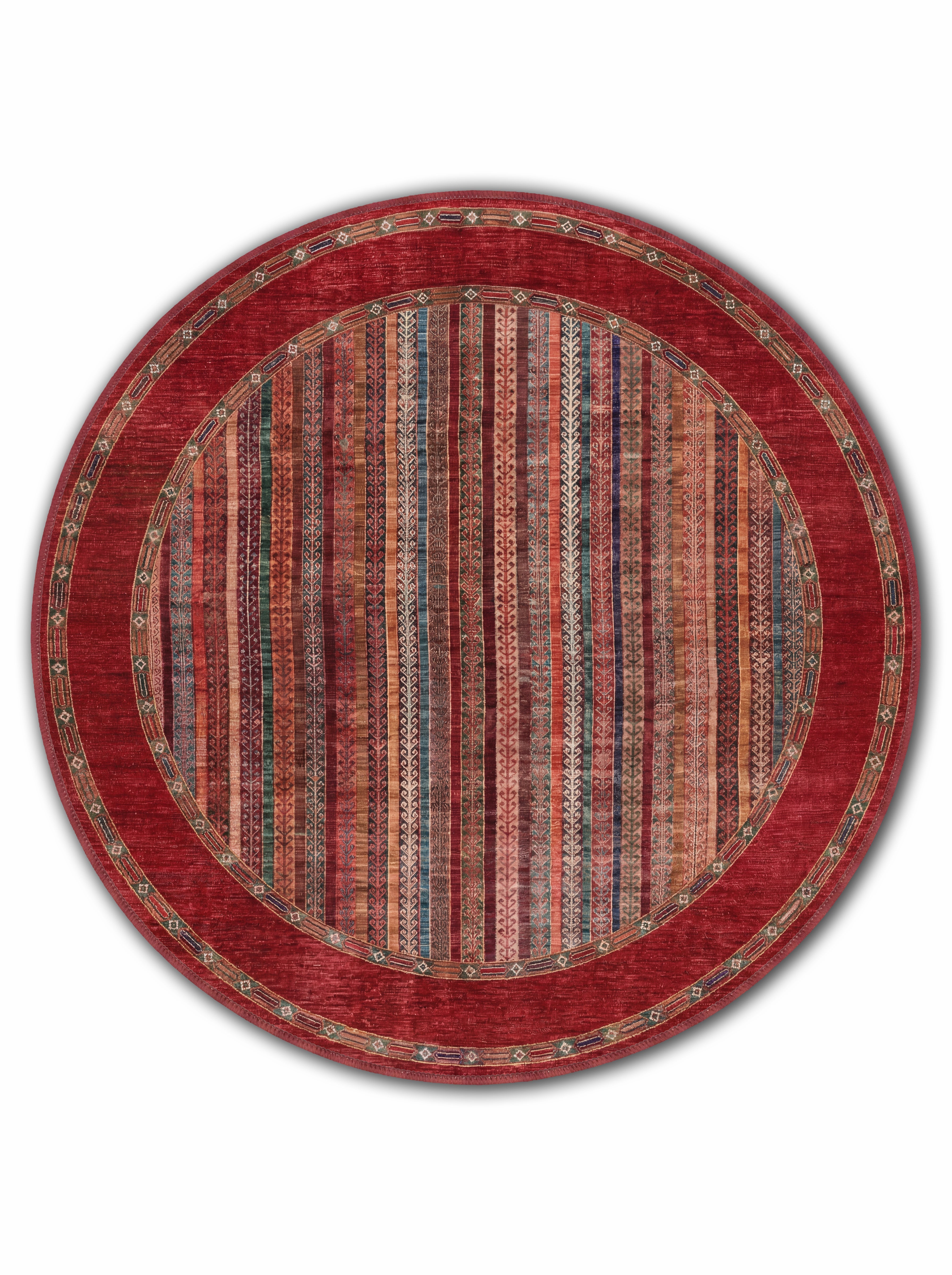 yıkanabilir kaymaz taban şönil dokuma halı 140x200 kirmizi; renkli