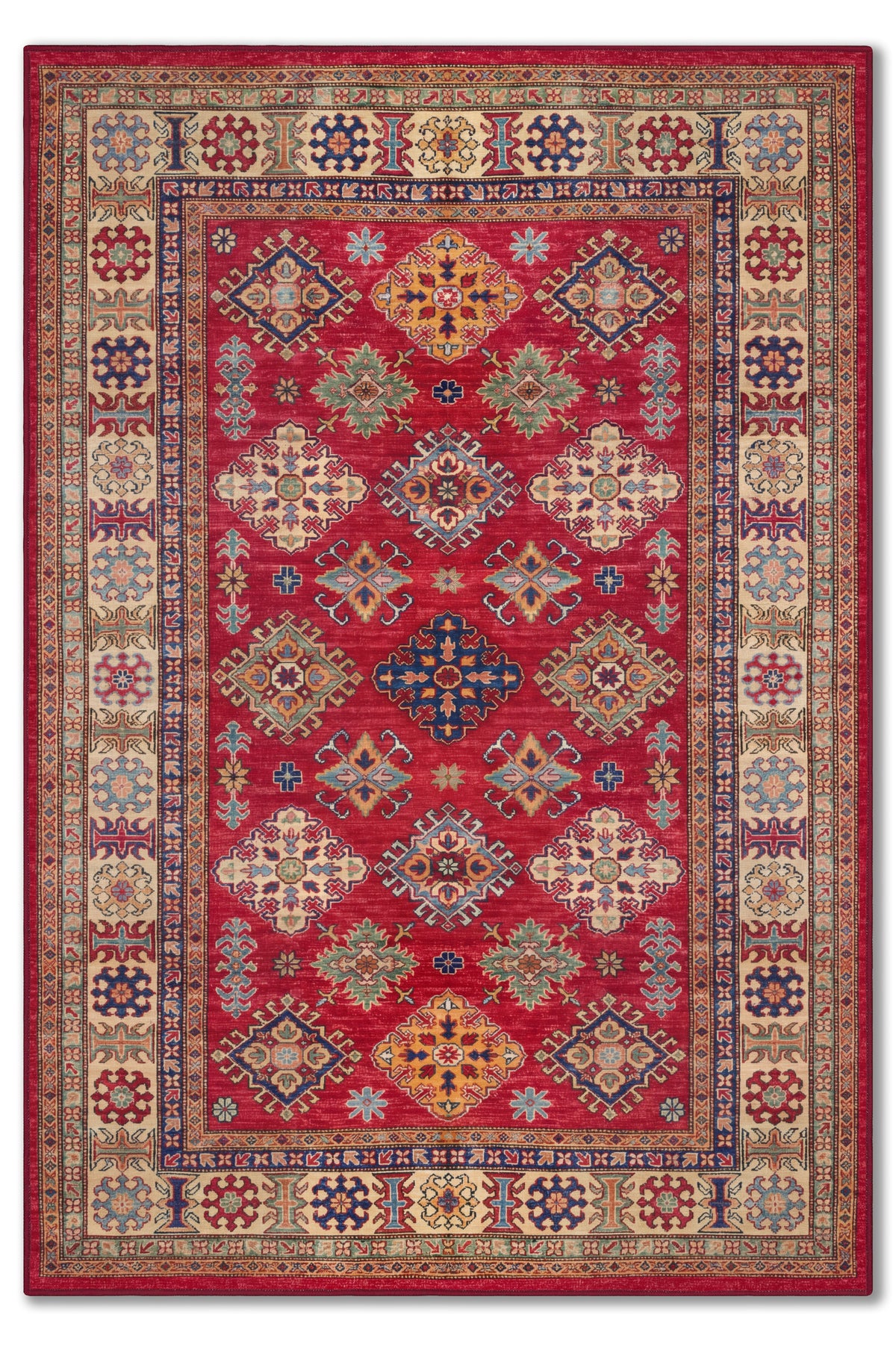 yıkanabilir kaymaz taban şönil dokuma halı 80x150 kirmizi; renkli