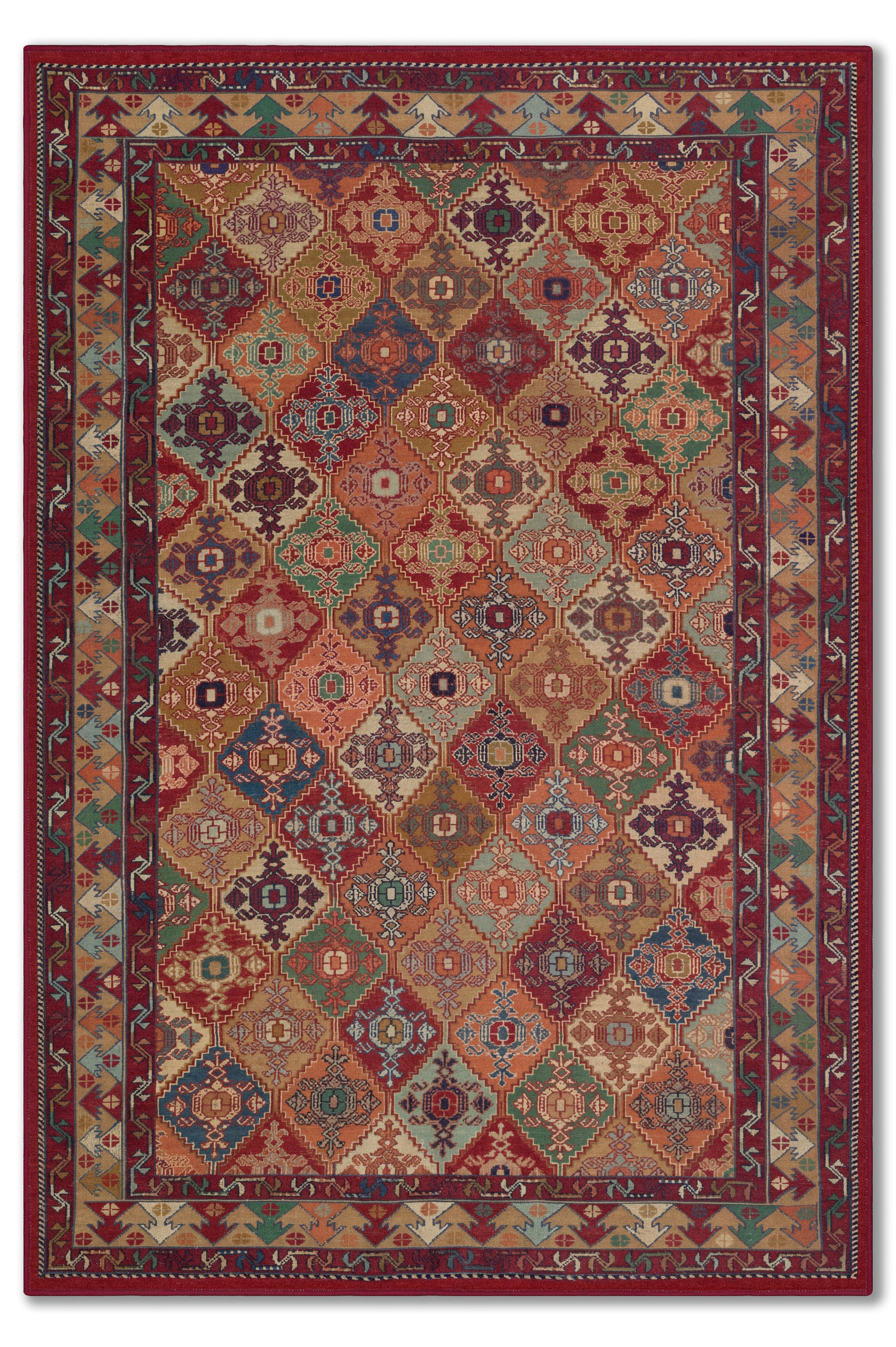 yıkanabilir kaymaz taban şönil dokuma halı 80x150 kirmizi; renkli