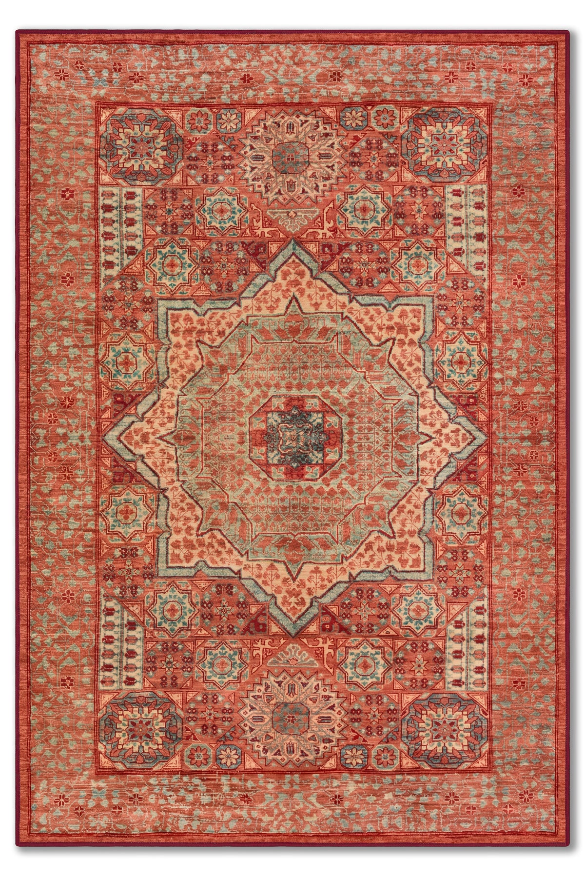 yıkanabilir kaymaz taban şönil dokuma halı 80x150 kirmizi; turuncu; renkli