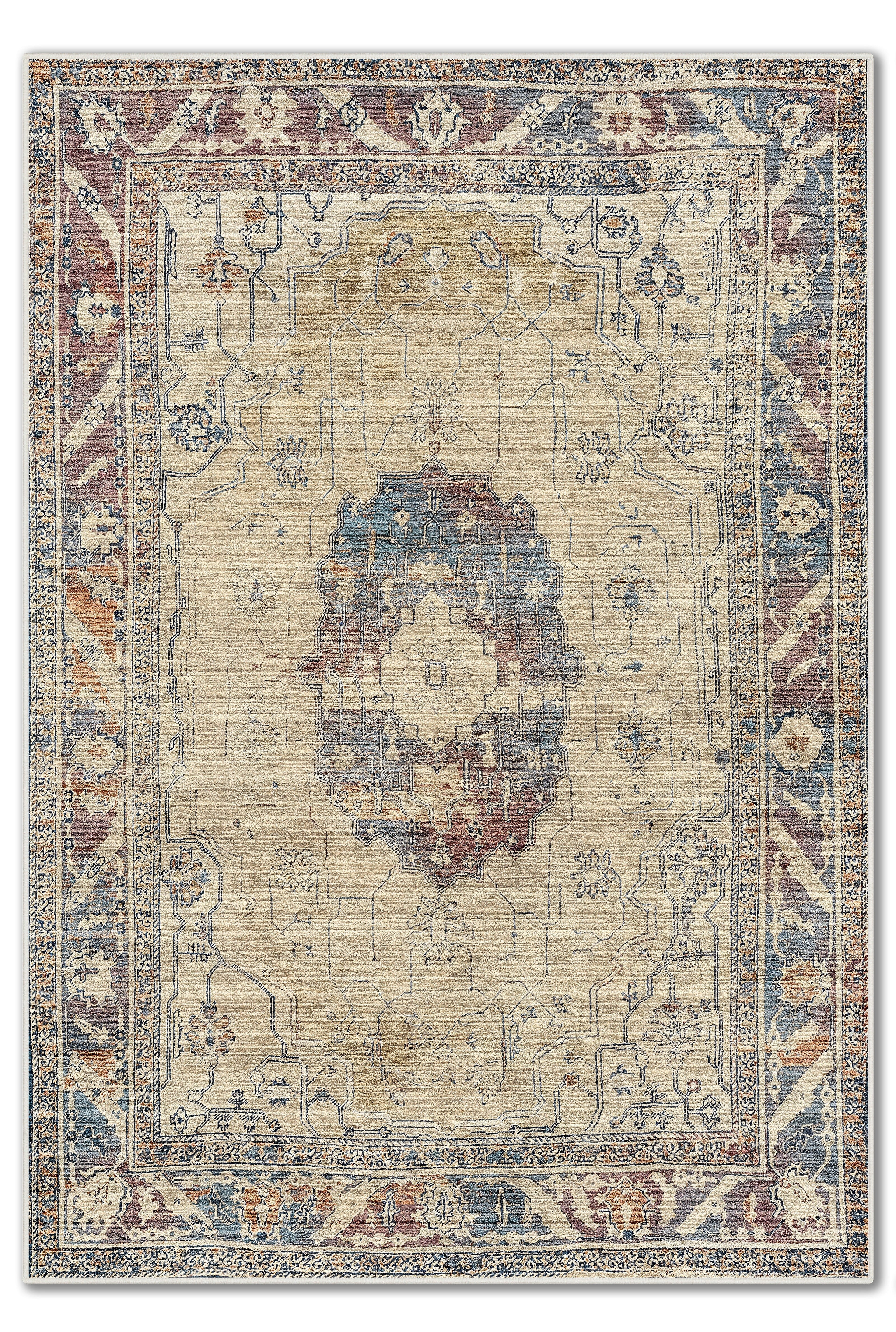 ARTE VN096 Vintage Klasik Desenli Renkli Dekoratif Salon Mutfak Koridor Halısı