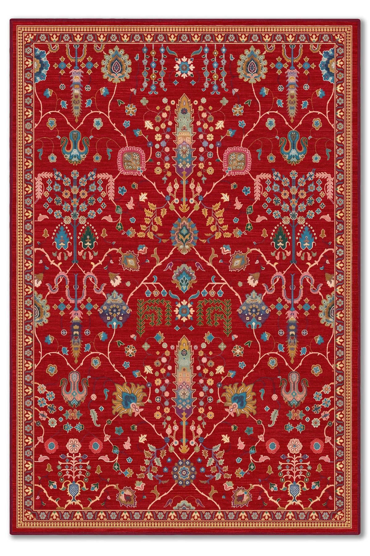 yıkanabilir kaymaz taban şönil dokuma halı 80x150 kirmizi; renkli