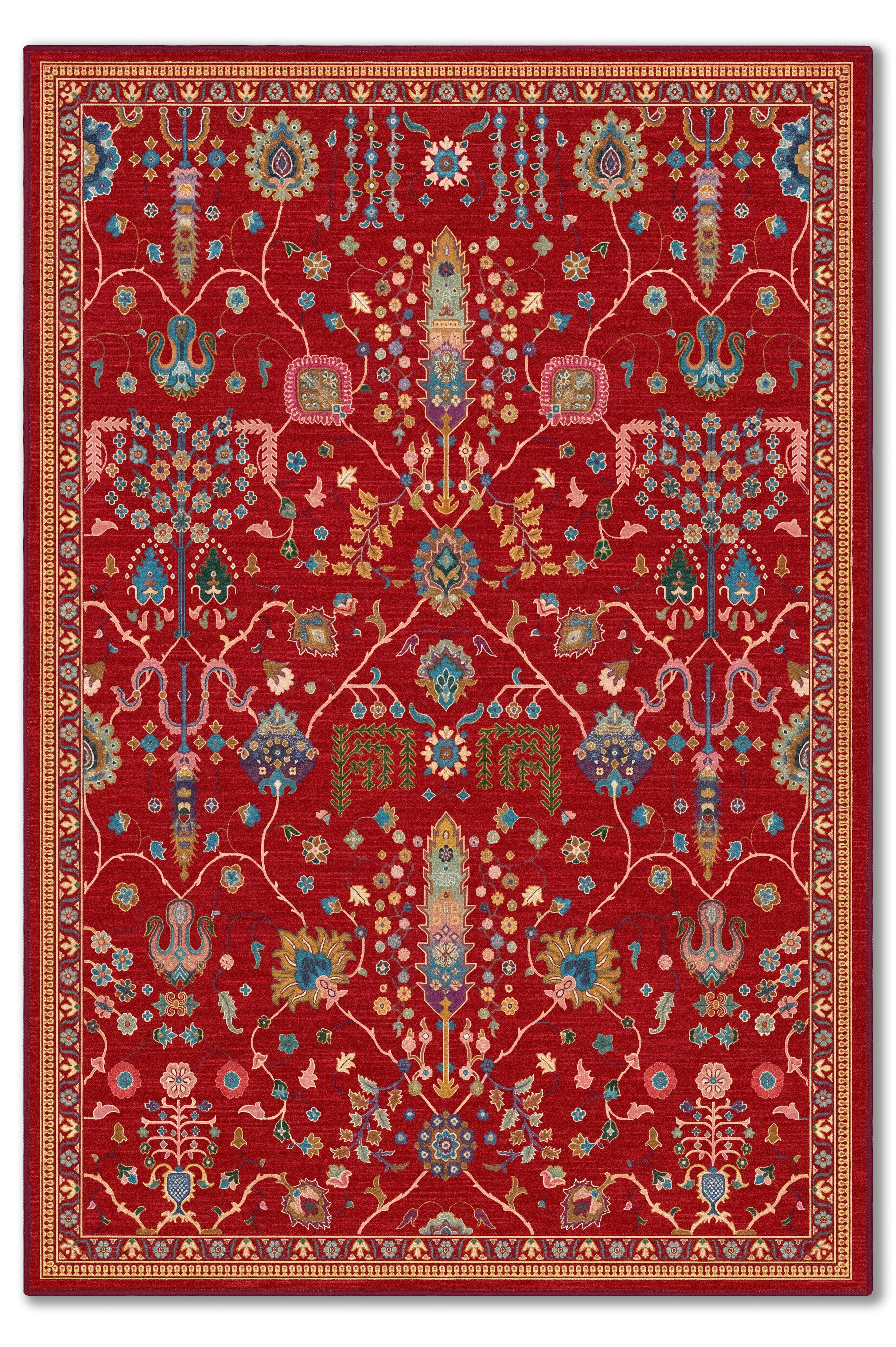 yıkanabilir kaymaz taban şönil dokuma halı 80x150 kirmizi; renkli