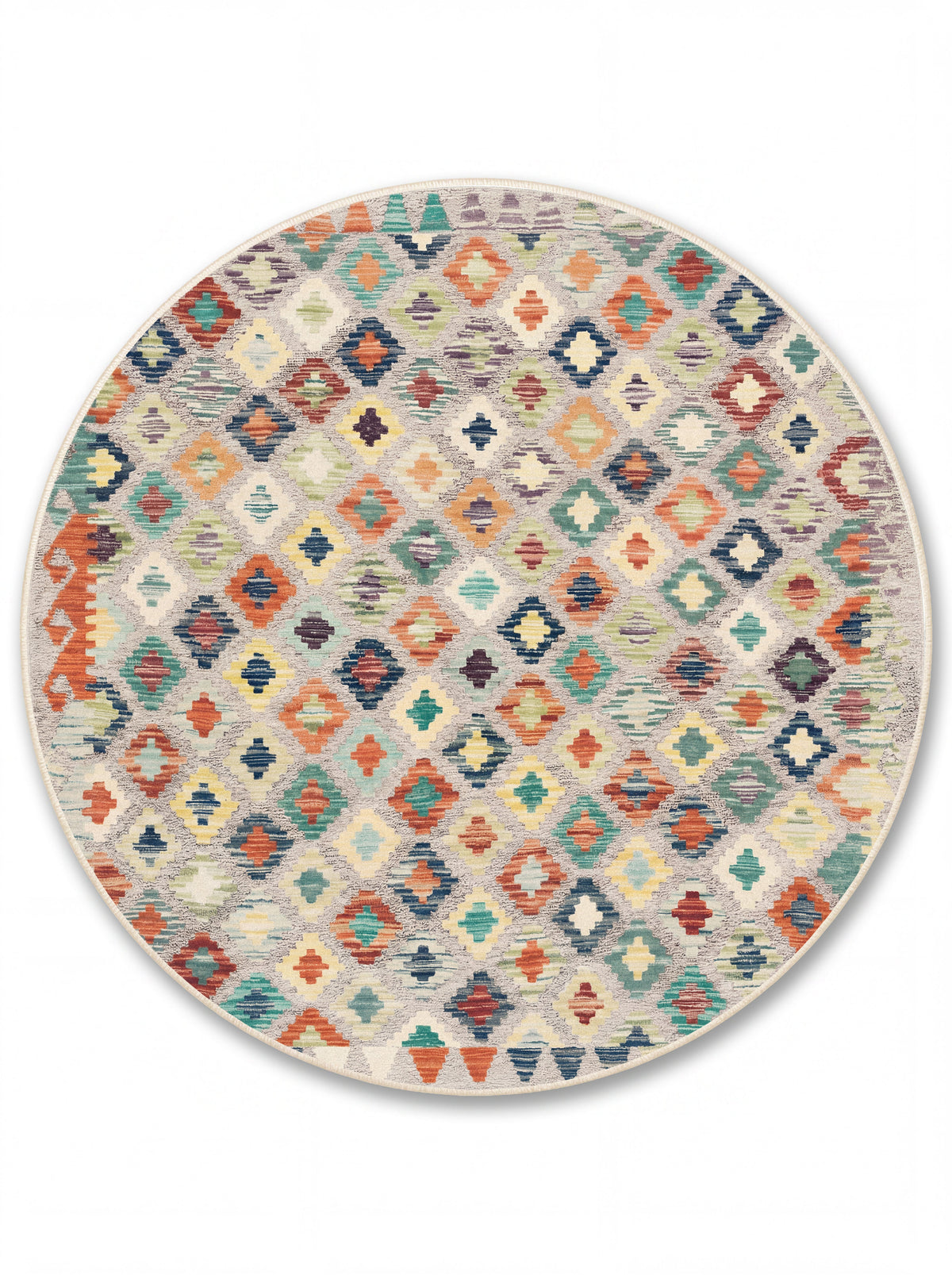 Arte VN123-2 Modern Geometrik Desenli Renkli Dekoratif Şönil Halı