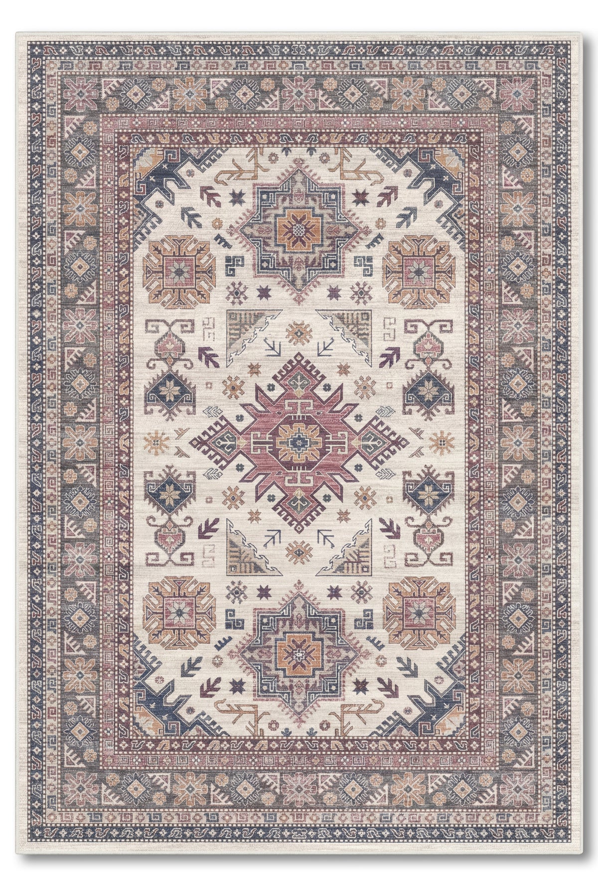 Arte VN133-2 Klasik Desenli Renkli Dekoratif Şönil Halı