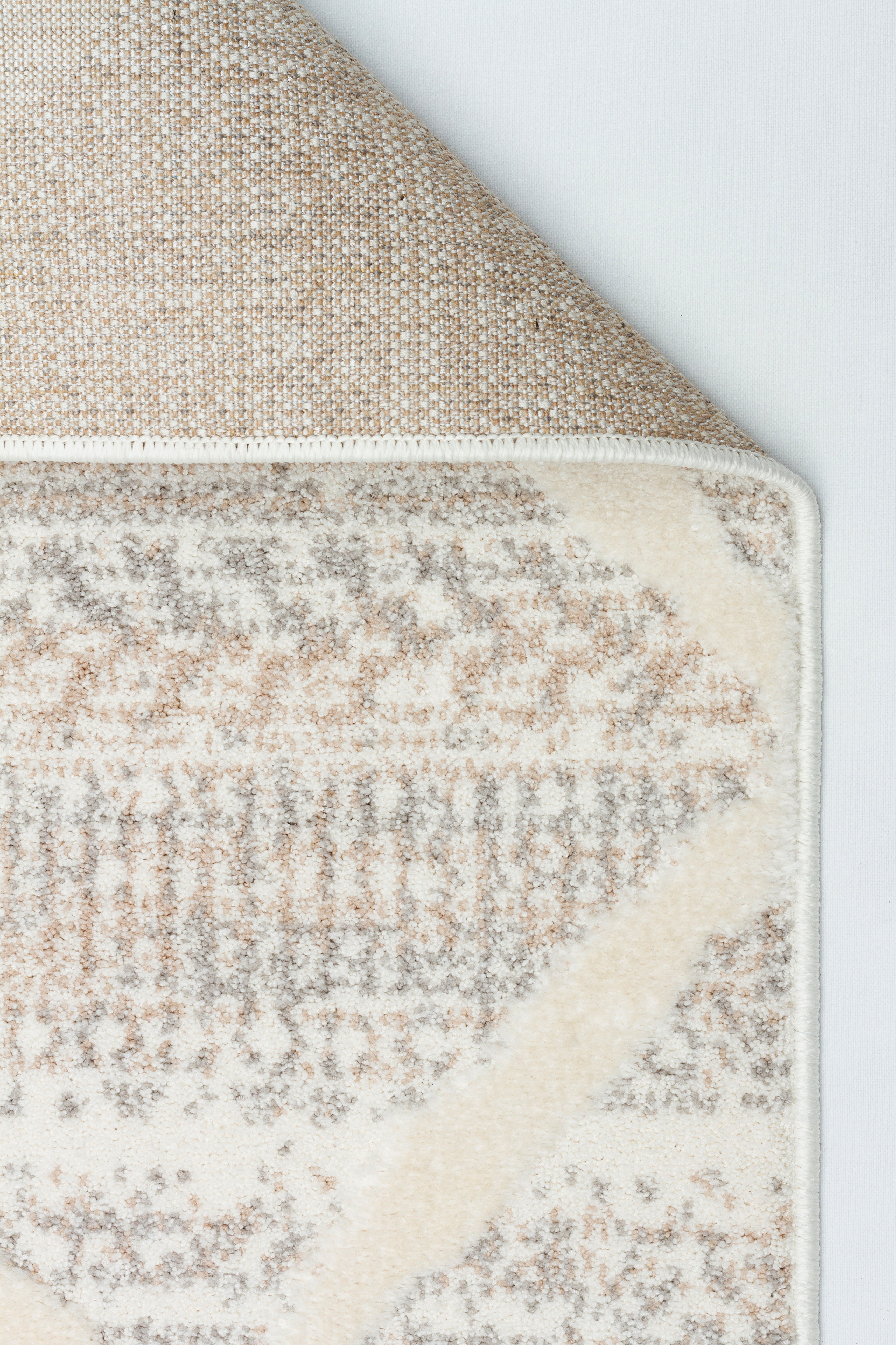 PALERMO A-10692 KREM Kabartmalı Modern Desenli Salon Halısı
