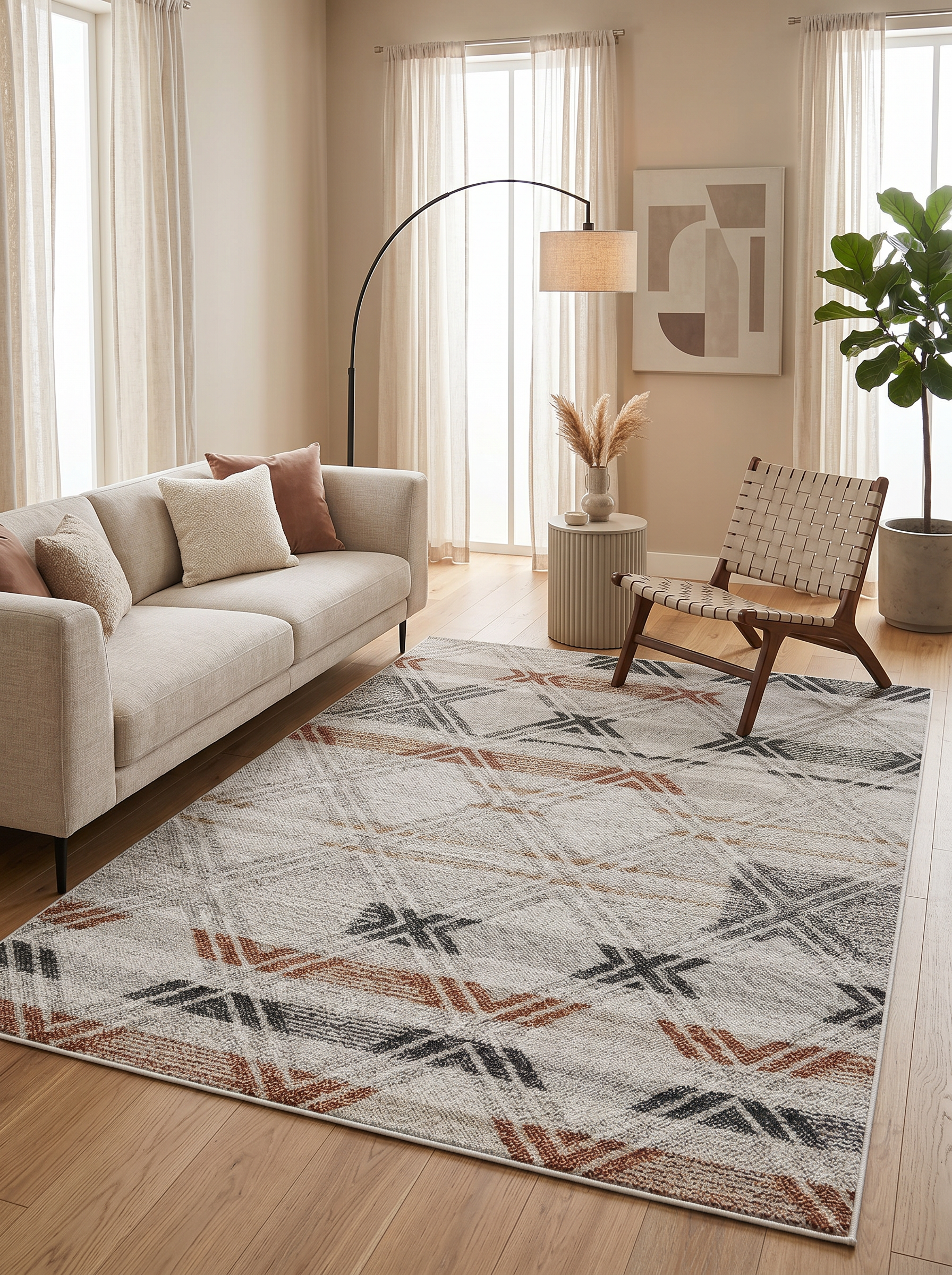 ARTE VN052 Geometrik Desenli Renkli Dekoratif Salon Mutfak Koridor Halısı