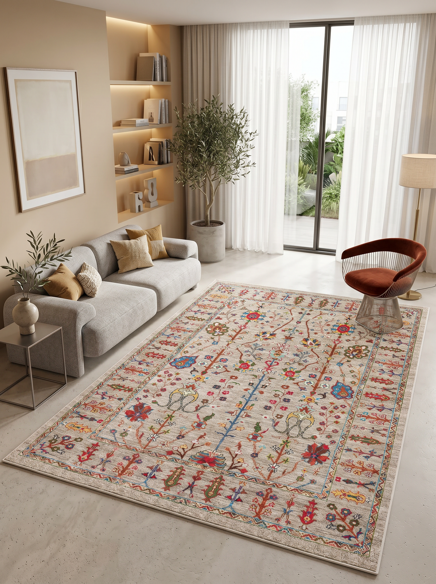 ARTE VN078 Klasik Desenli Figürlü Renkli Dekoratif Salon Mutfak Koridor Halısı