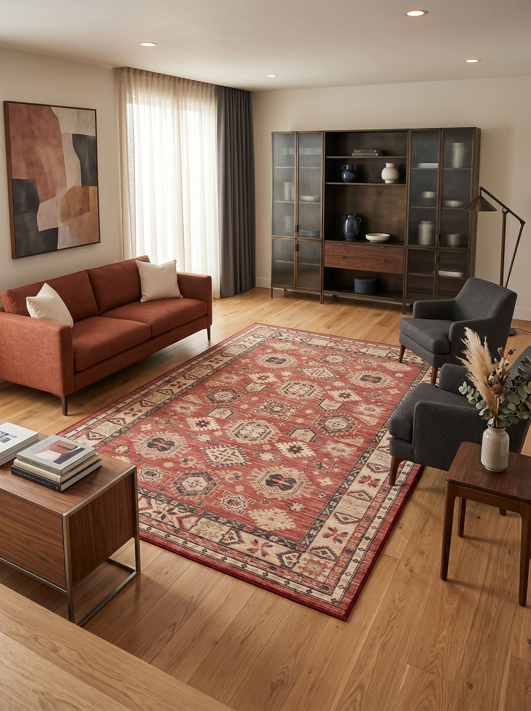 ARTE VN091 Vintage Klasik Desenli Renkli Dekoratif Salon Mutfak Koridor Halısı