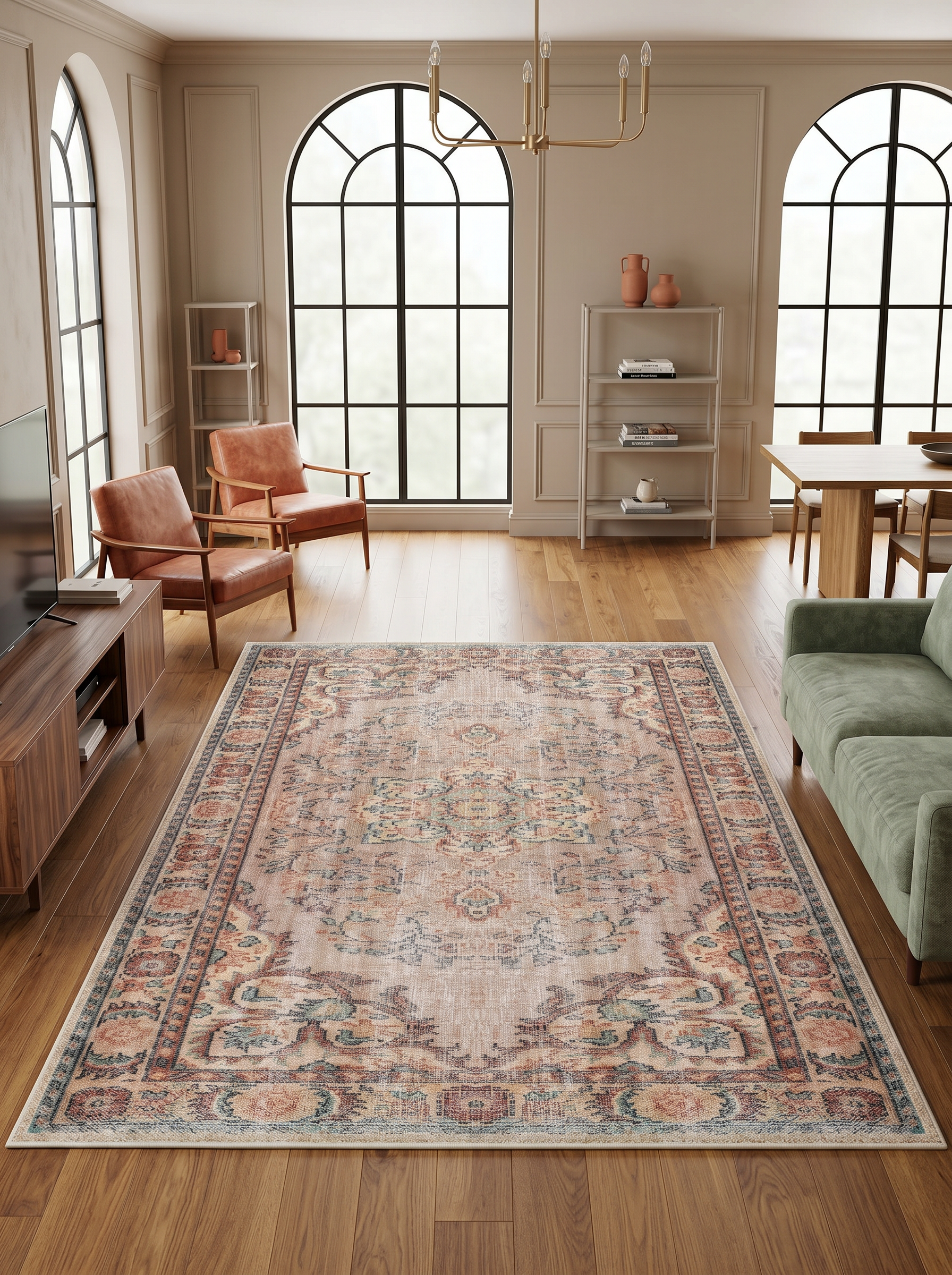 ARTE VN089 Vintage Klasik Desenli Renkli Dekoratif Salon Mutfak Koridor Halısı