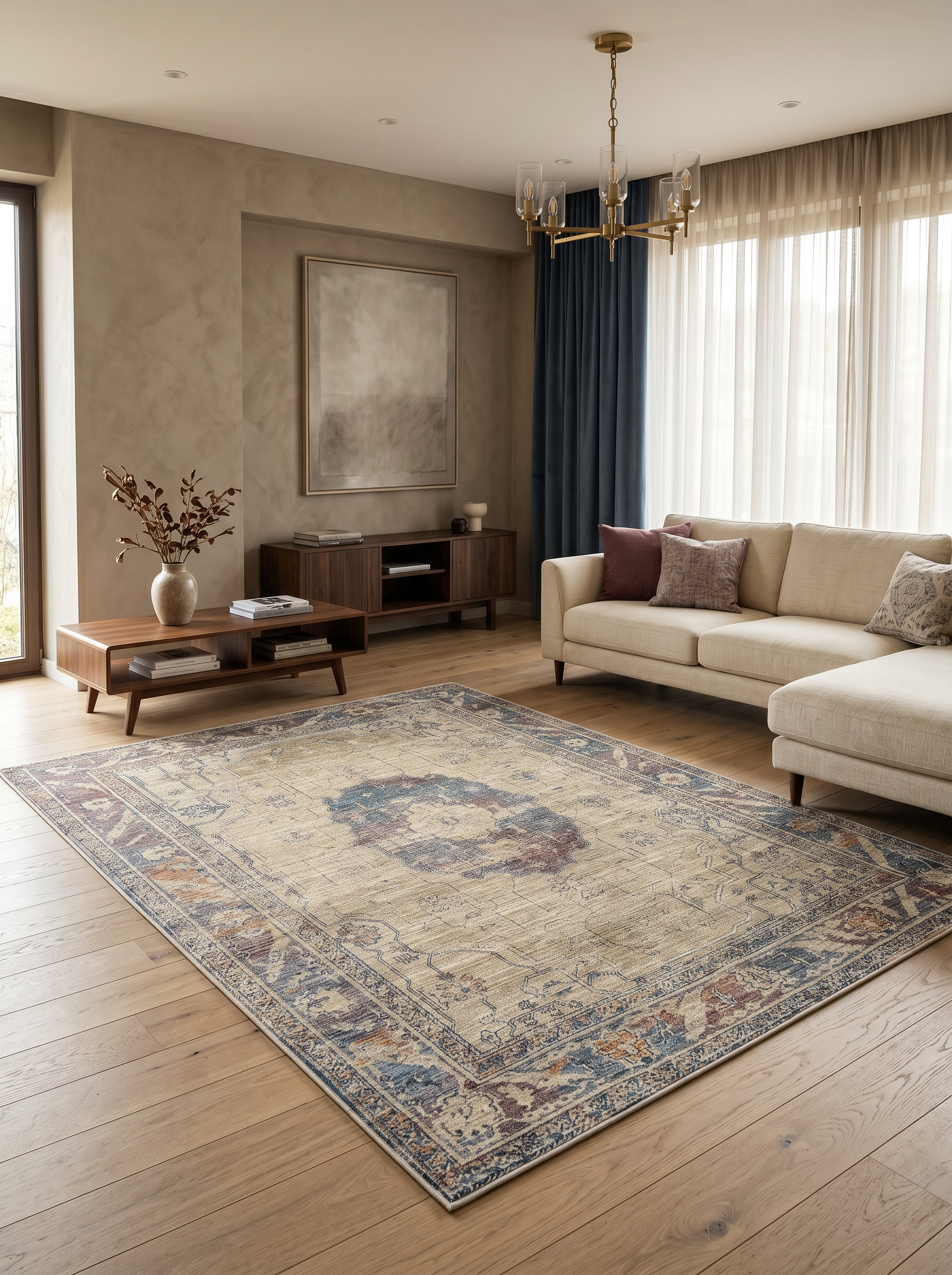ARTE VN096 Vintage Klasik Desenli Renkli Dekoratif Salon Mutfak Koridor Halısı
