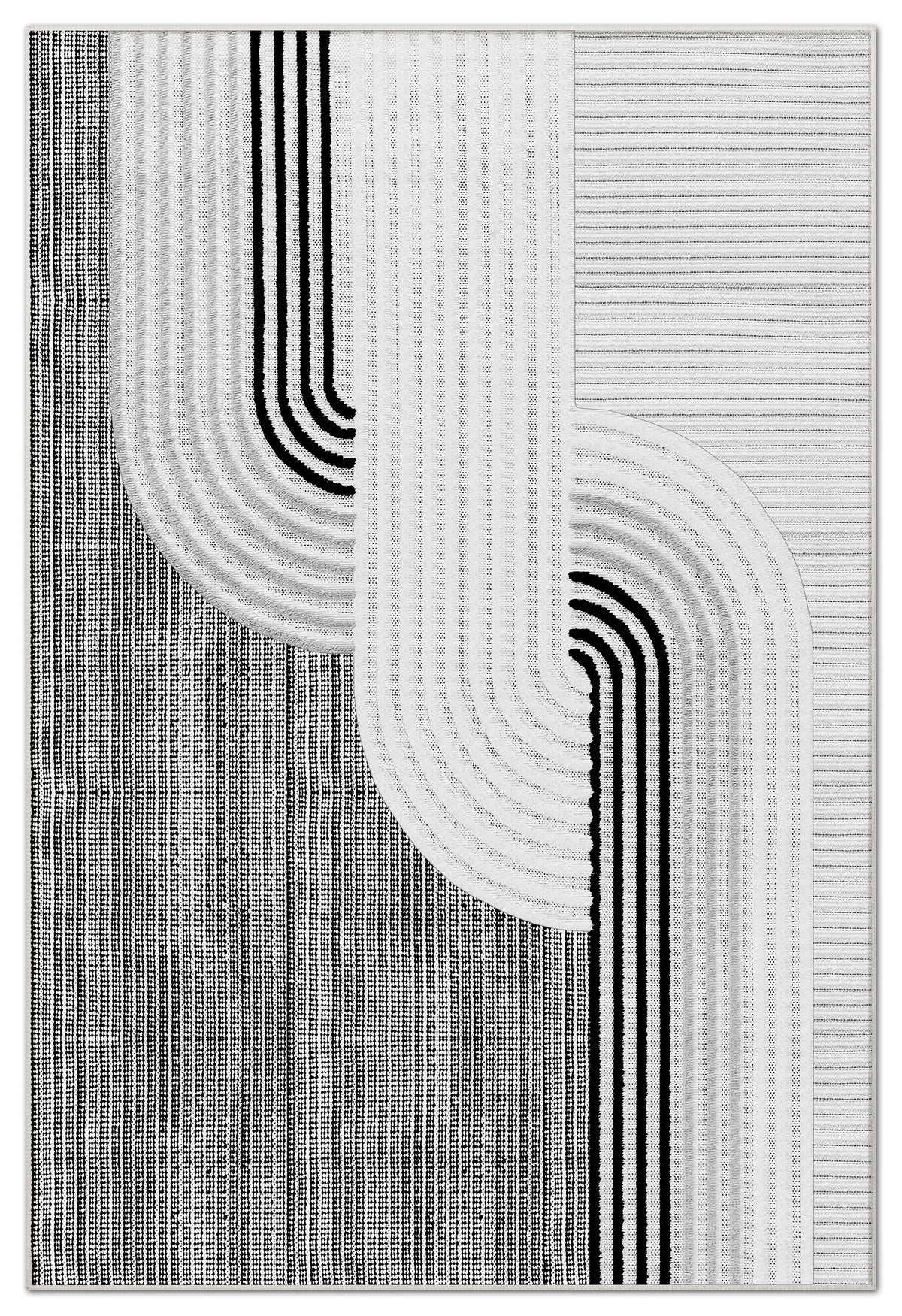 Arte HD Luna Gri Geometrik Desenli Modern Dekoratif Şönil Halı