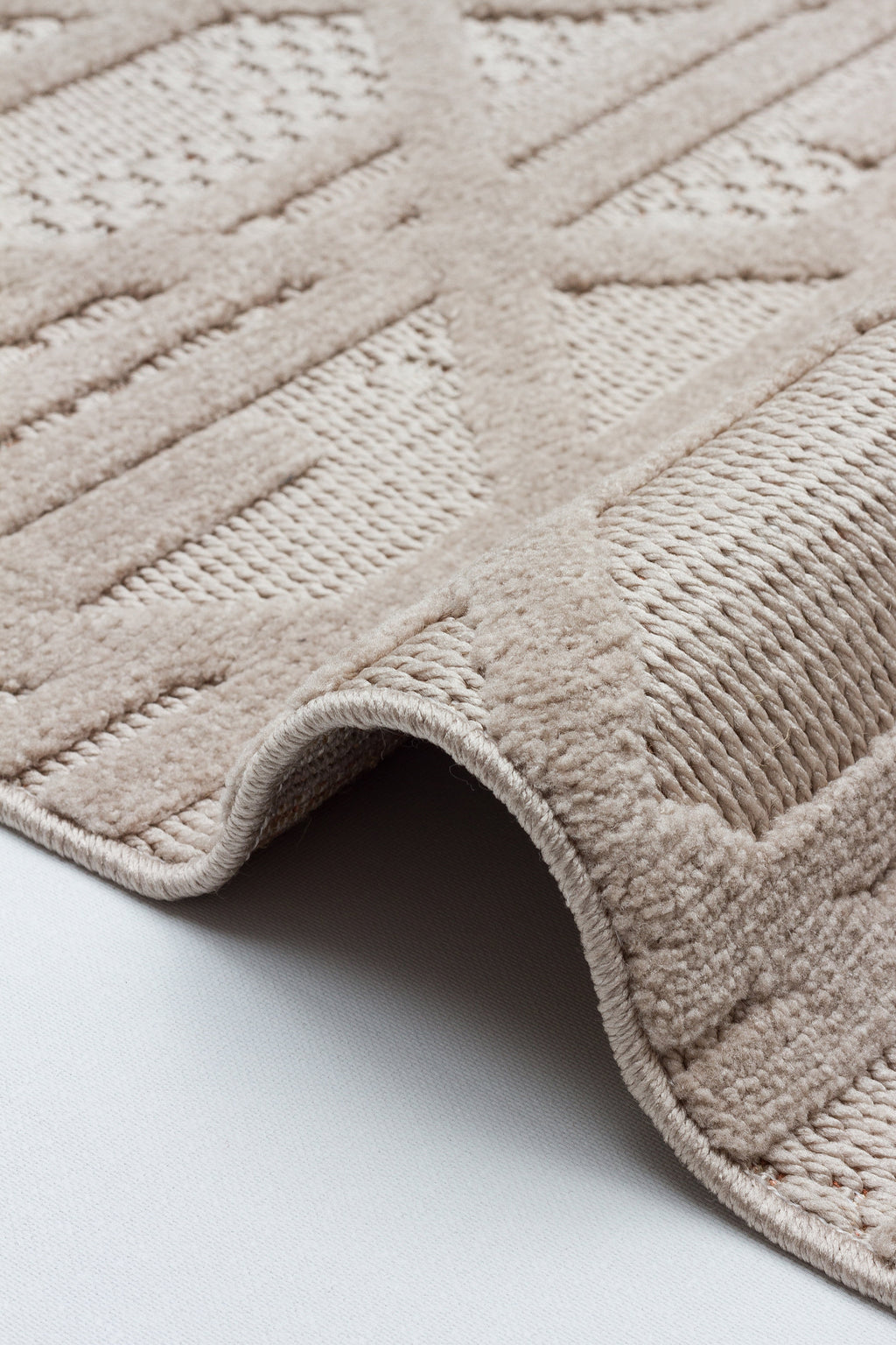 MİLAS C9-VİZON Kabartmalı Modern Geometrik Desenli Salon Koridor Mutfak Halısı