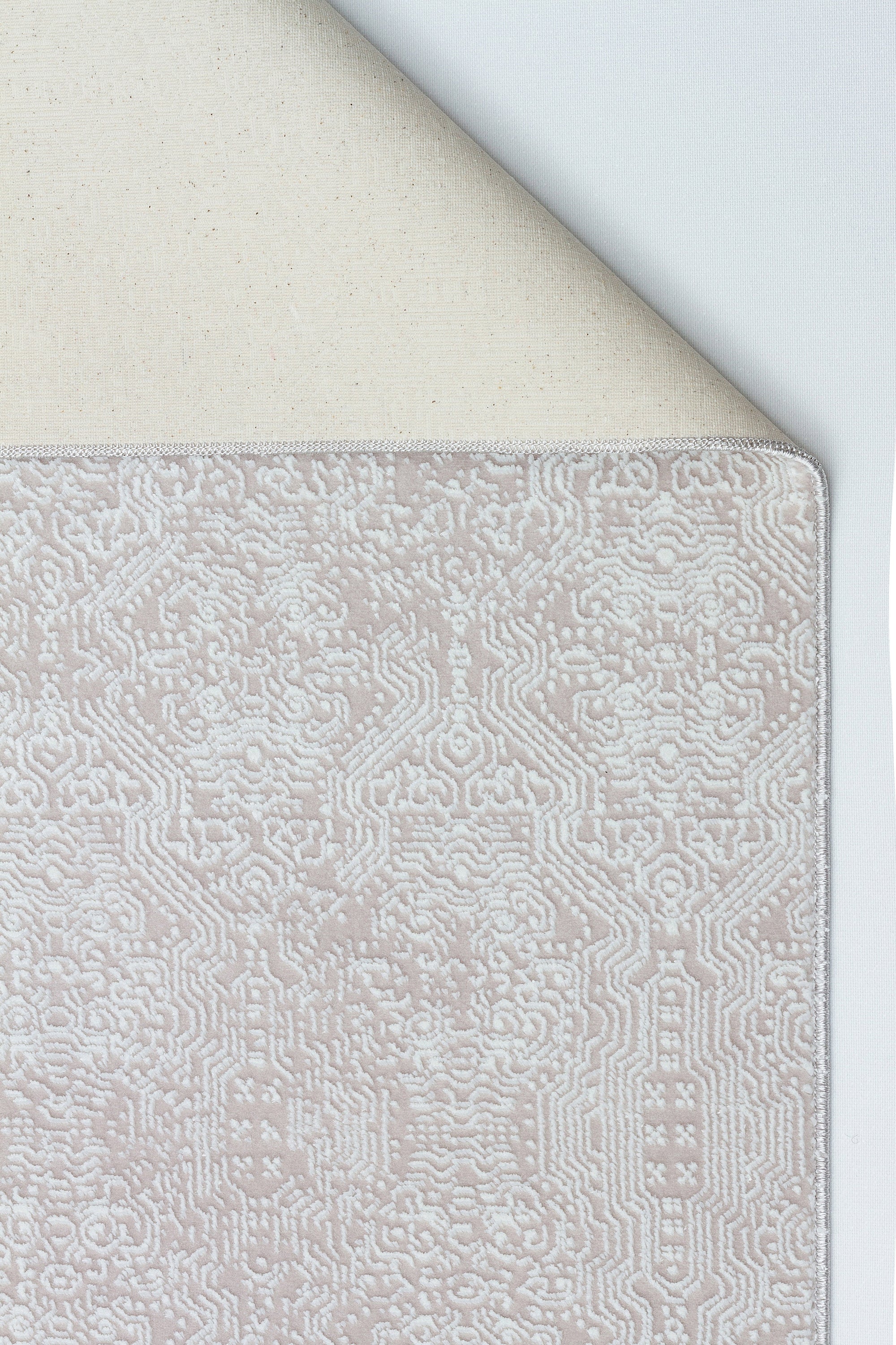 LOTUS 8020-T-KREM Sentetik Bambu Parlak Saten Salon Koridor Mutfak Halısı