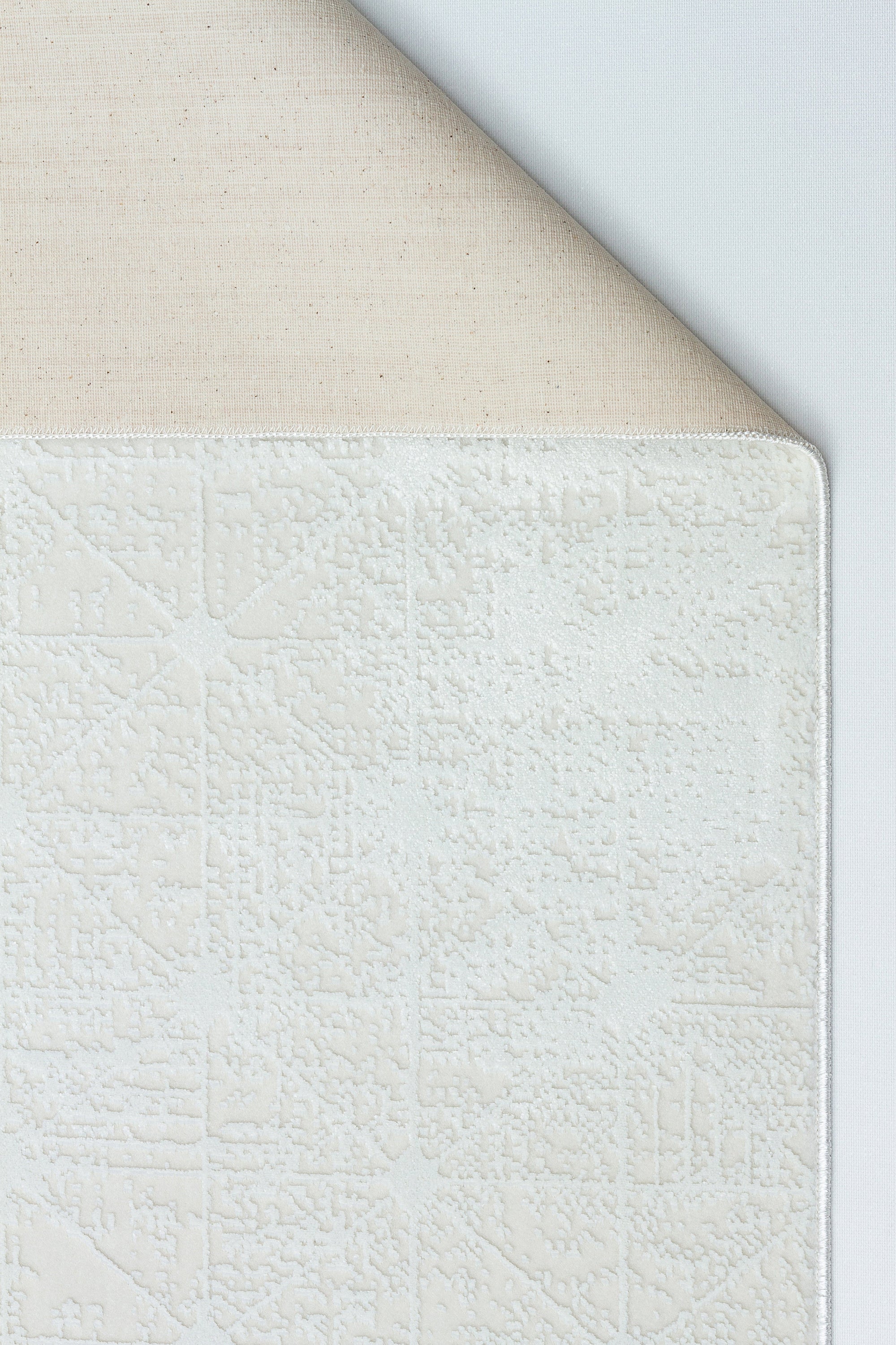 LOTUS 8031-T-KREM Sentetik Bambu Parlak Saten Salon Koridor Mutfak Halısı