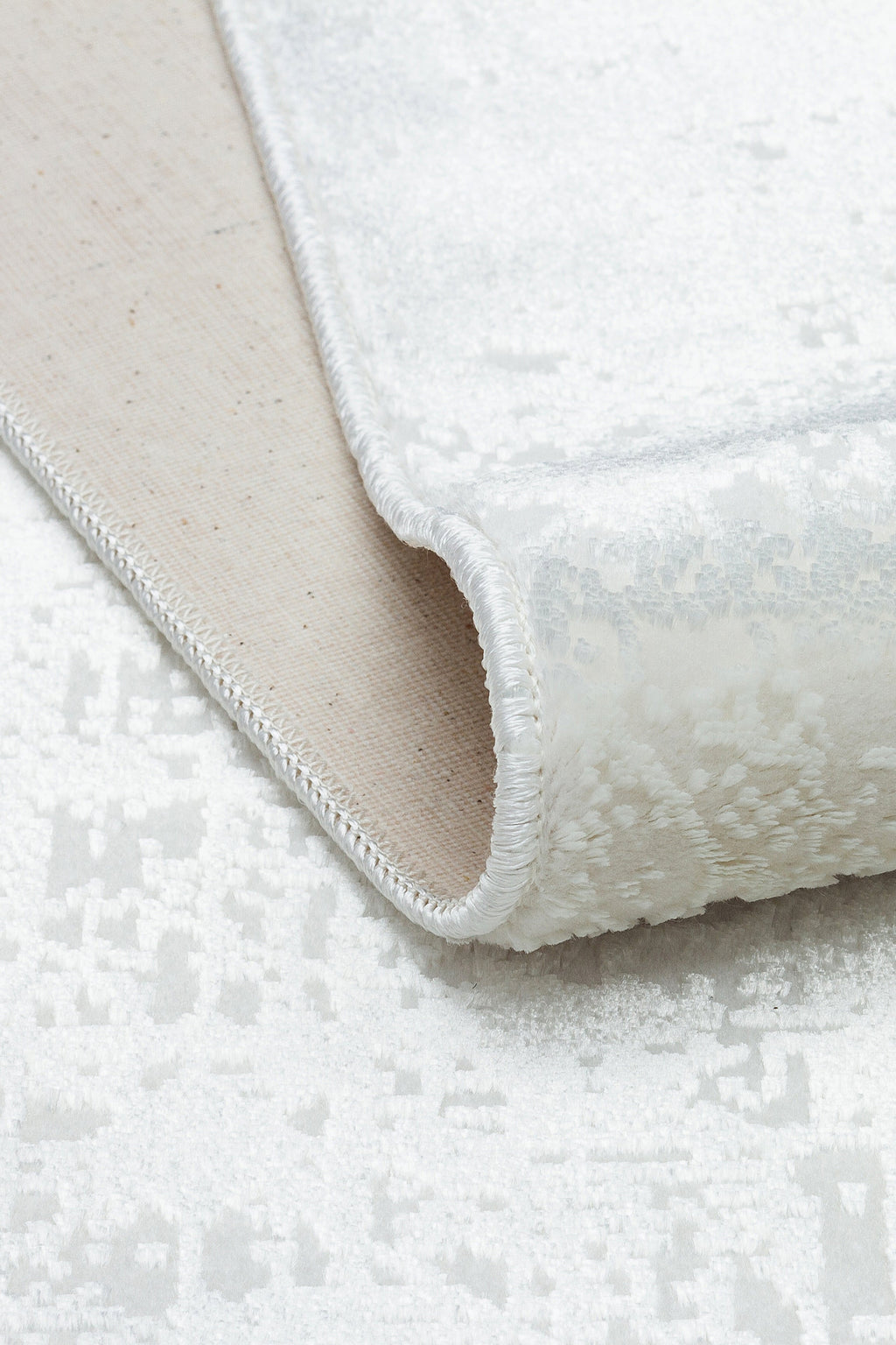 LOTUS 8031-T-KREM Sentetik Bambu Parlak Saten Salon Koridor Mutfak Halısı