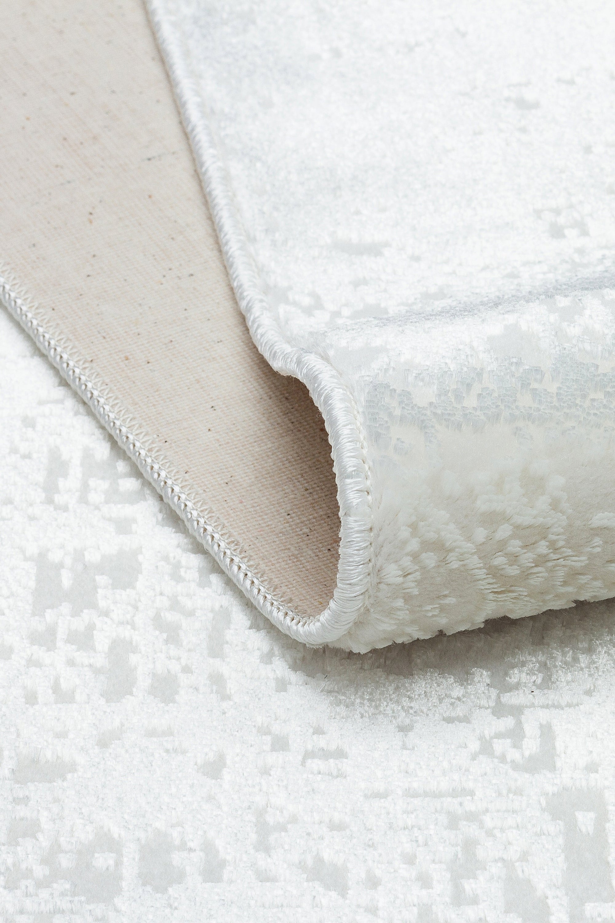 LOTUS 8031-T-KREM Sentetik Bambu Parlak Saten Salon Koridor Mutfak Halısı