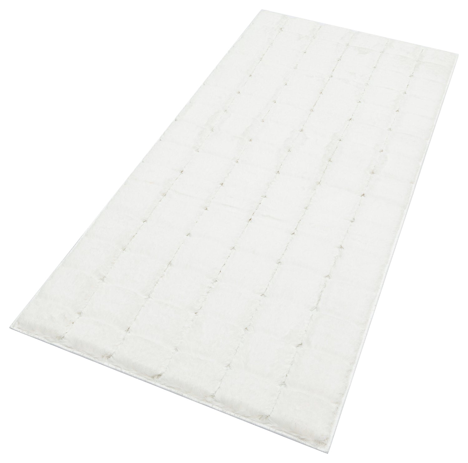 TAVŞAN SAMUR BEYAZ - KAYMAZ TABAN PUFFY SHAGGY YATAK ODASI HALISI