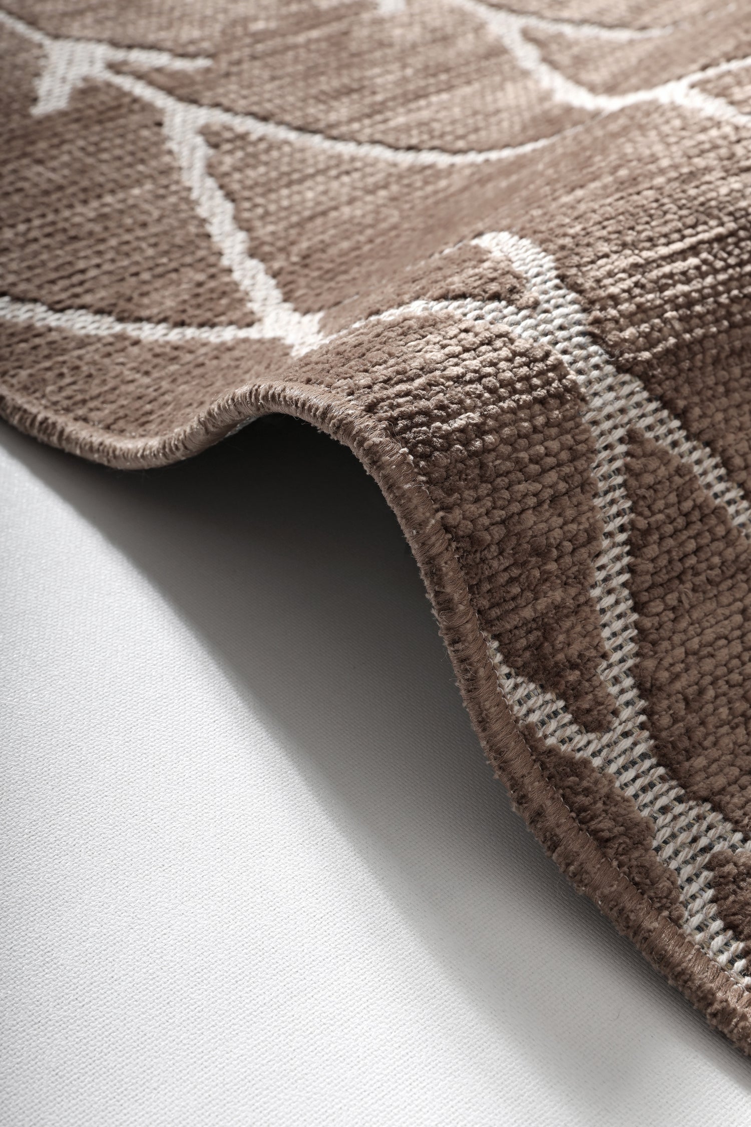 ŞÖNİL MODERN - KAHVE Kaymaz Taban İskandinav Desenli Salon Koridor Mutfak Şönil Kilim Dokuma Halı