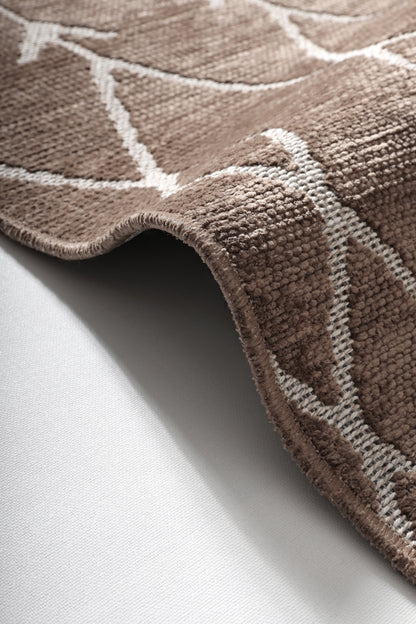 ŞÖNİL MODERN - KAHVE Kaymaz Taban İskandinav Desenli Salon Koridor Mutfak Şönil Kilim Dokuma Halı