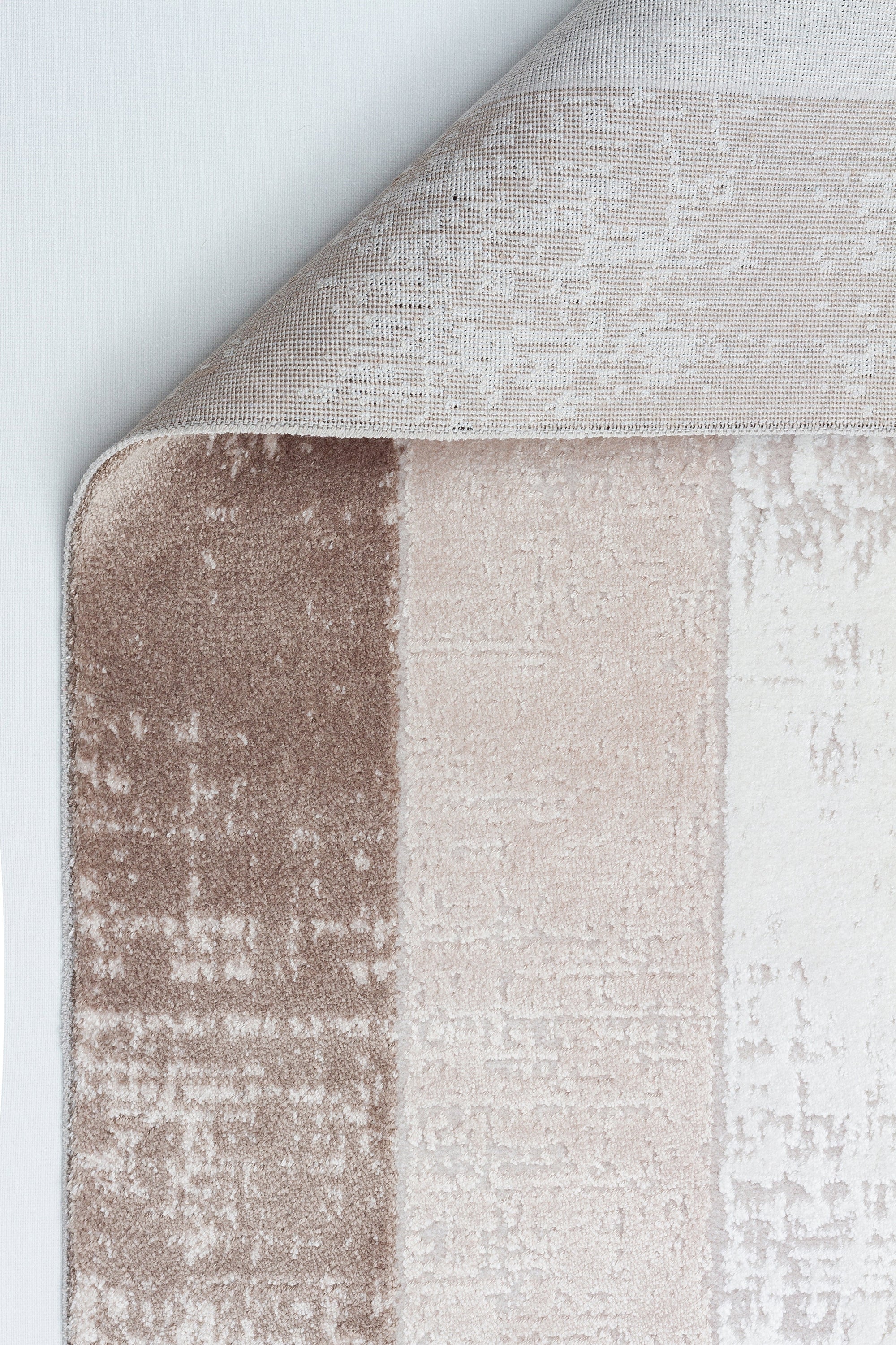 VERONA-50T-BEJ/KREM Yumuşak Sık Pamuk Dokuma Taban Salon Koridor Mutfak Halısı